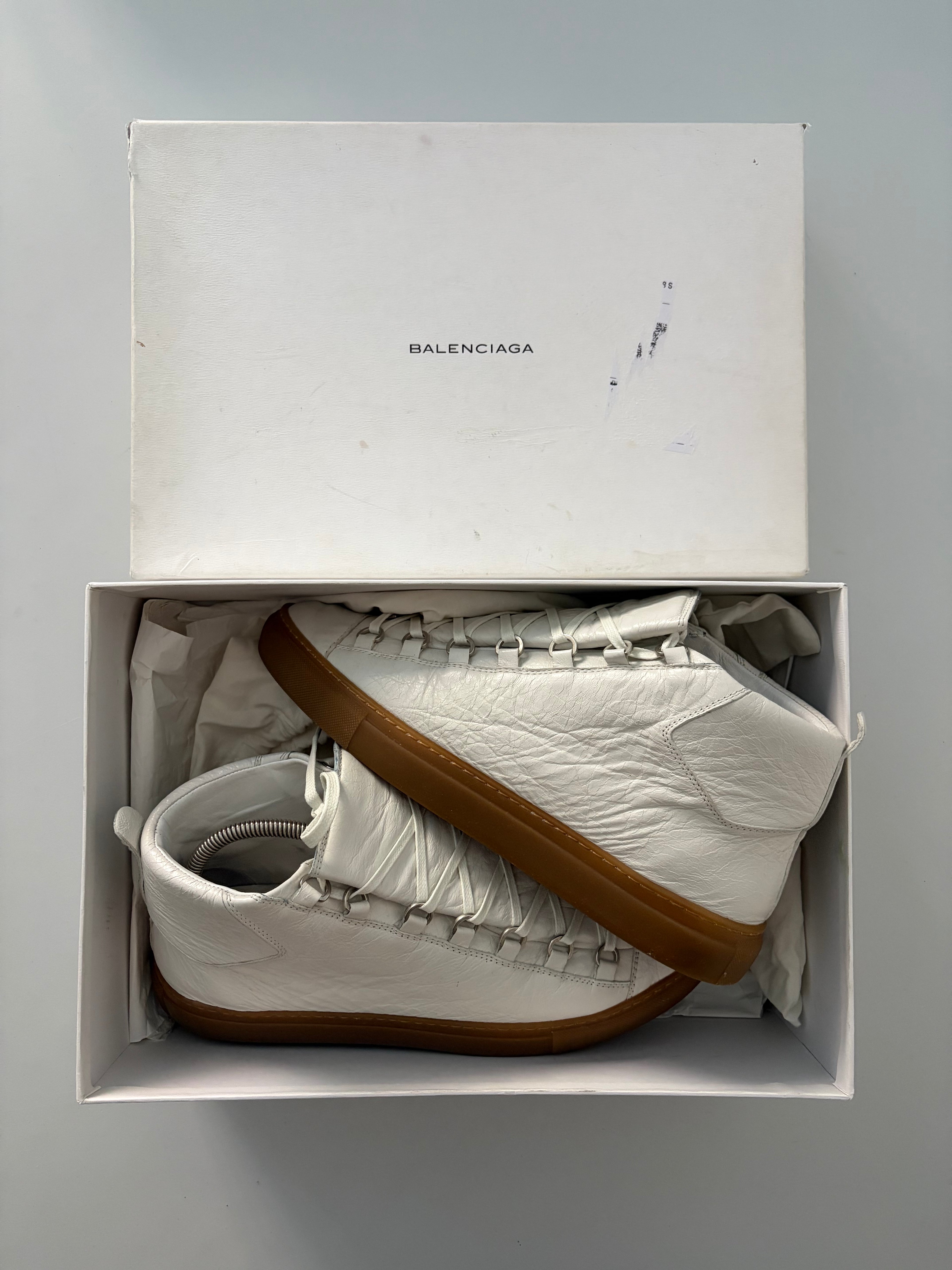 Balenciaga arena gum sole high tops - eu 43 - white