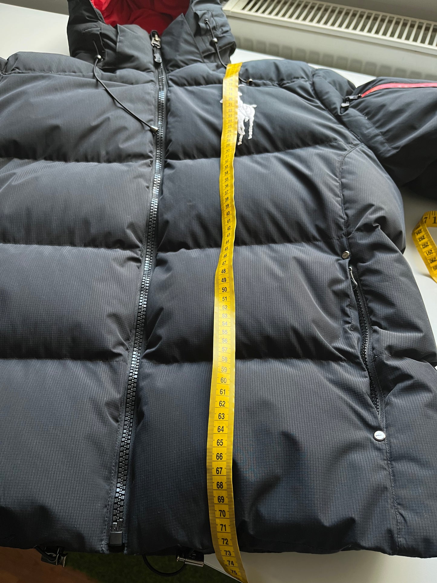 POLO RALPH LAUREN BIG PONY DOWN PUFFER JACKET (XL)-black