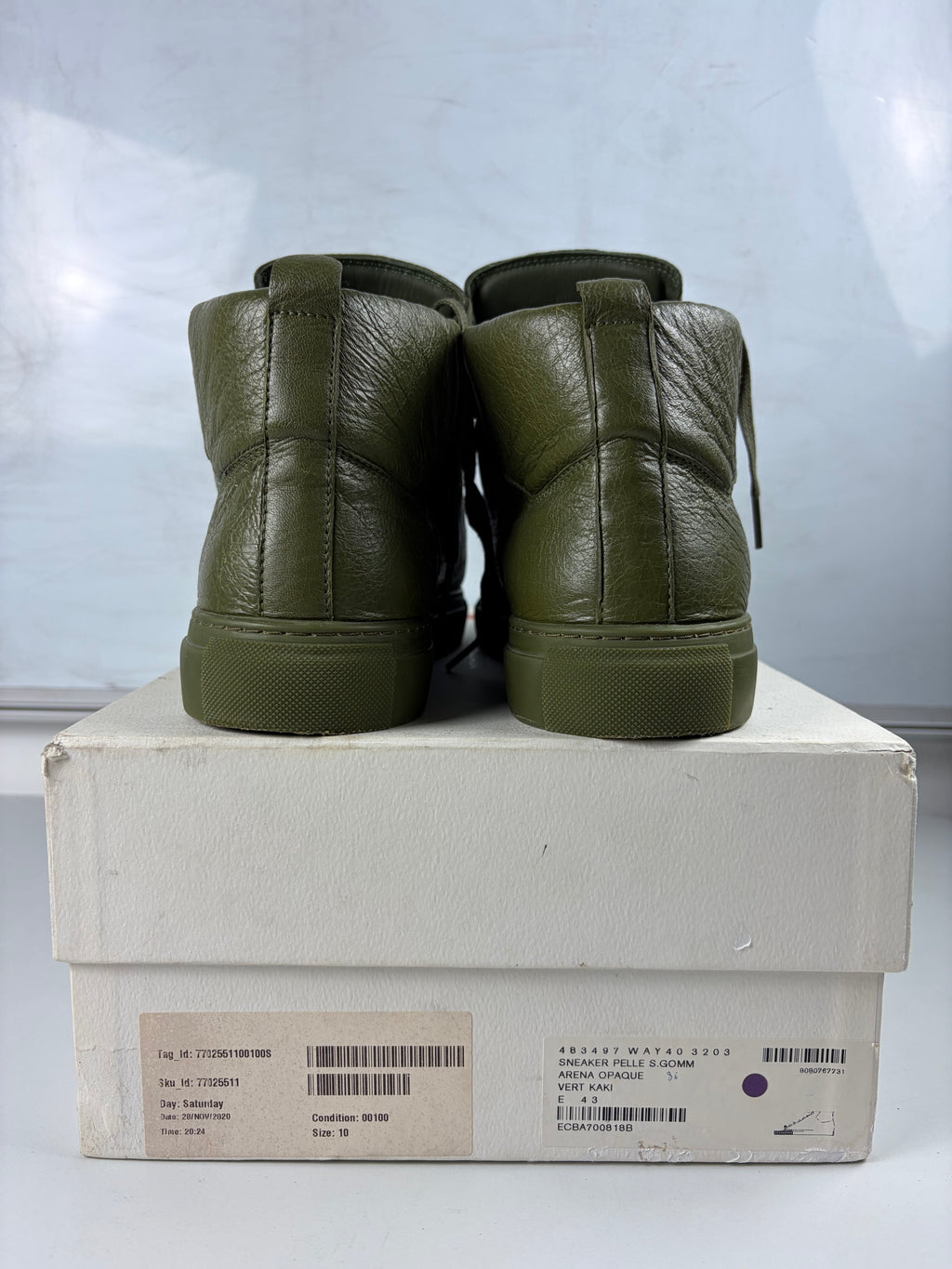 Balenciaga arena high tops - eu 43 / us 10 - khaki green