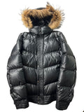 00’s BURBERRY made in Japan real fur down jacket (LL/XL) - black