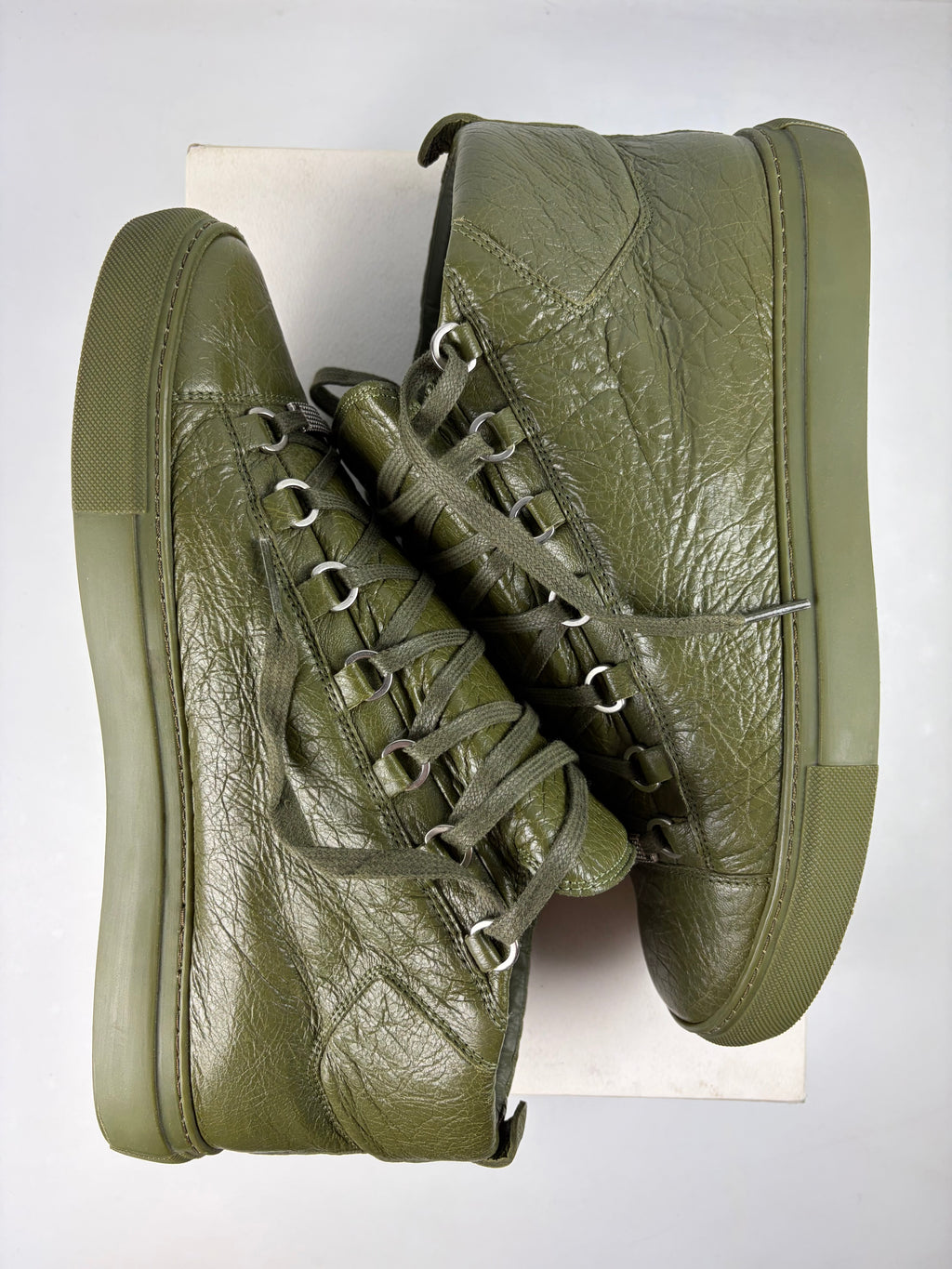 Balenciaga arena high tops - eu 43 / us 10 - khaki green
