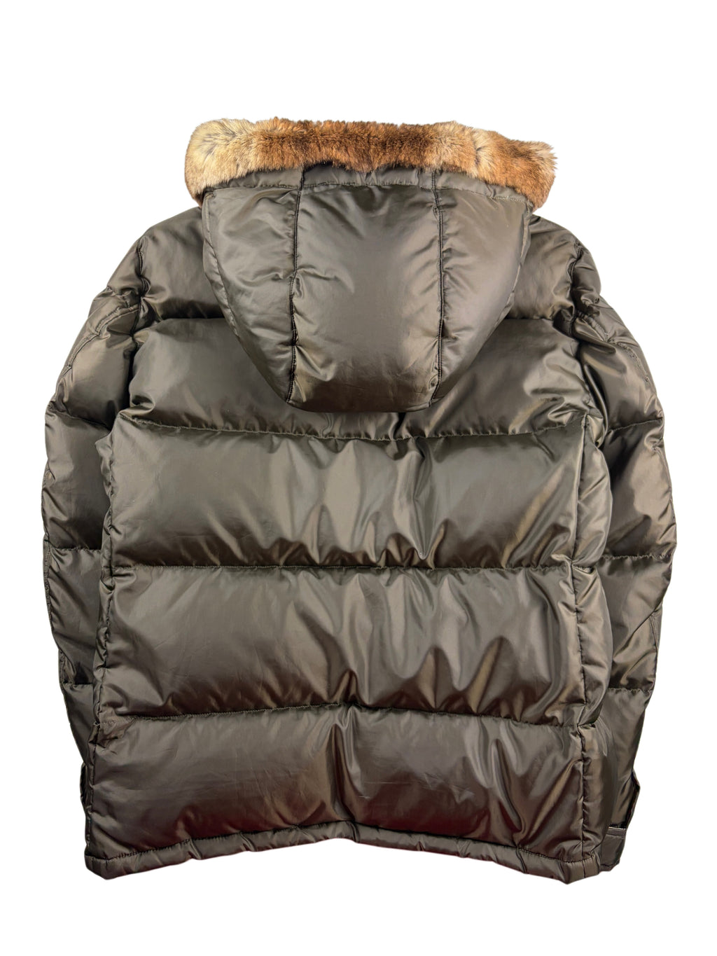 00’s BURBERRY Black Label real rabbit fur down jacket (LL) - olive green