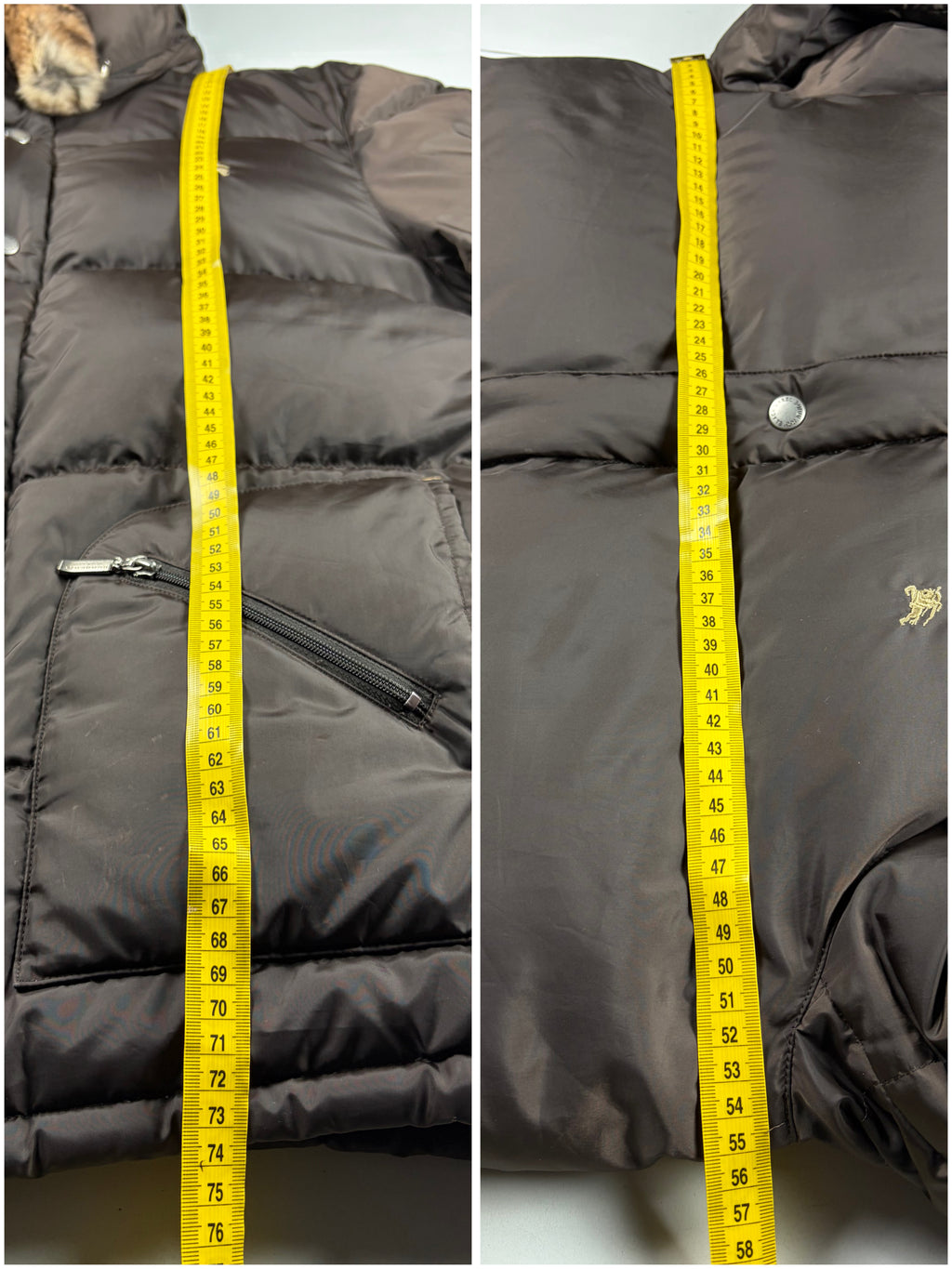 00’s BURBERRY Black Label real fur down jacket (LL) - olive green