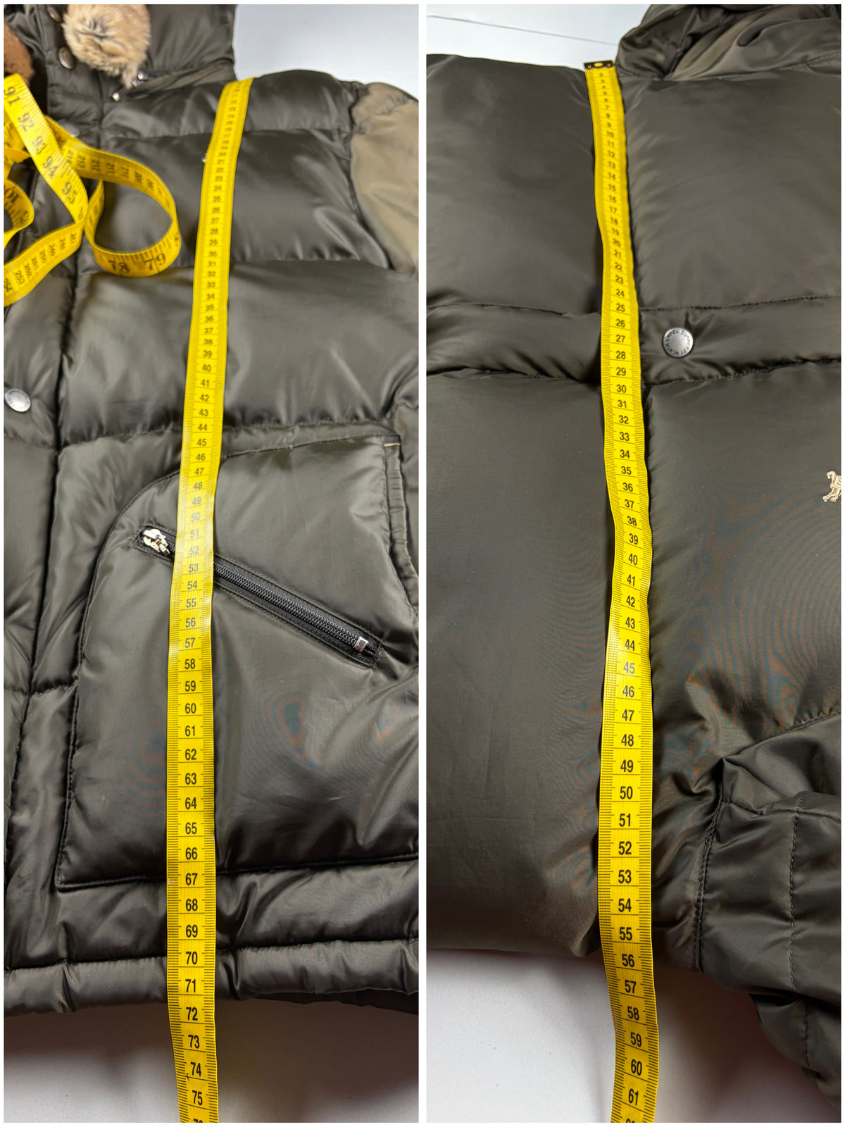00’s BURBERRY Black Label real rabbit fur down jacket (LL) - olive green
