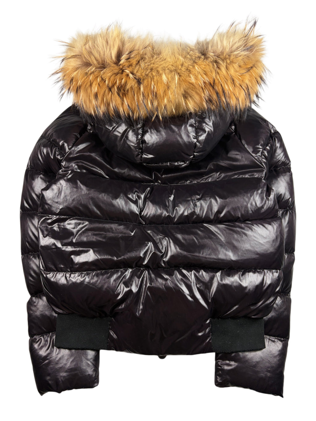 2010’s MONCLER real fur down bomber jacket - women’s size 4 (L/XL) - black