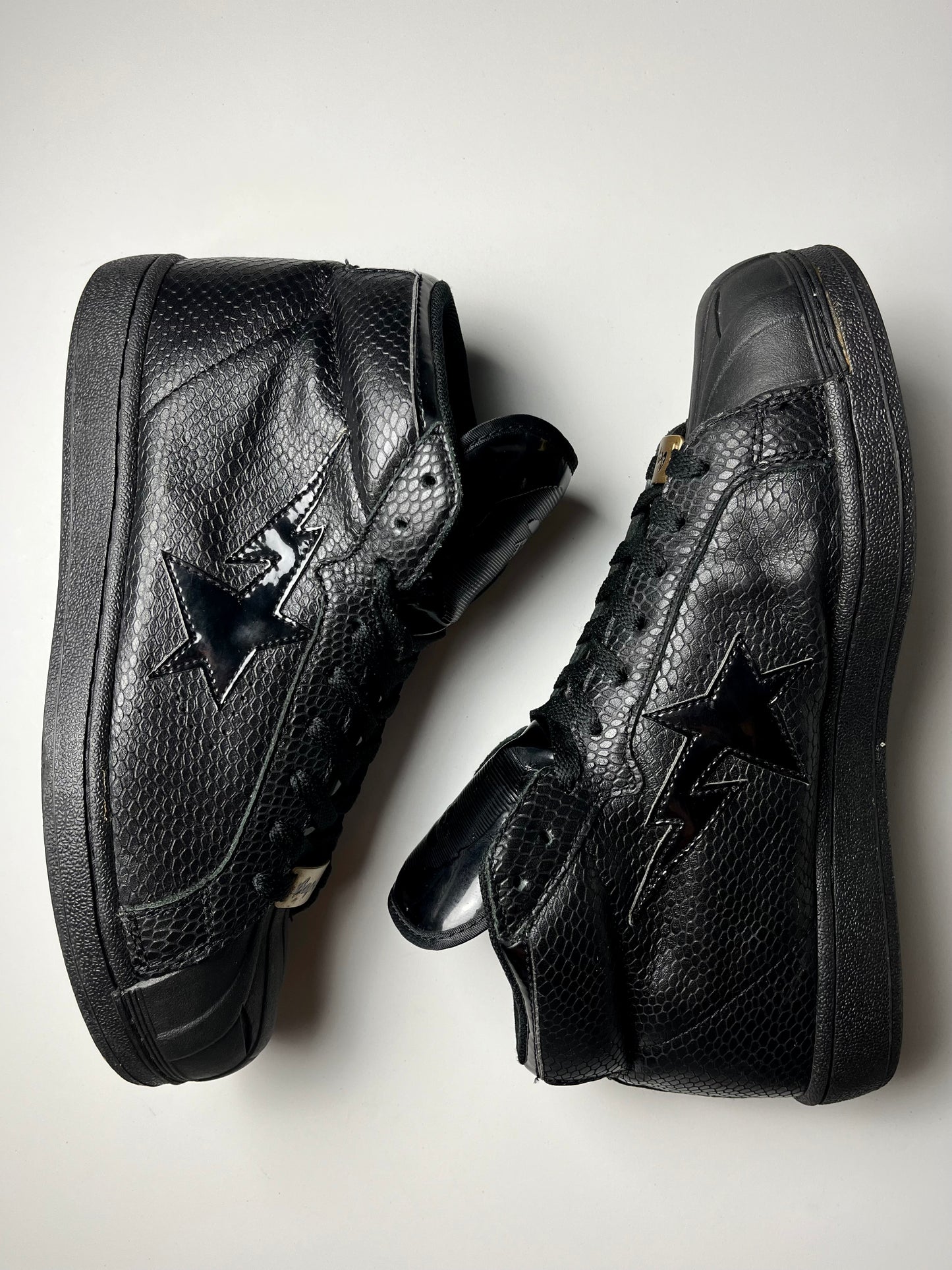 2012 BAPE high top snake skin sneakers - EU 42.5 / 43 - black