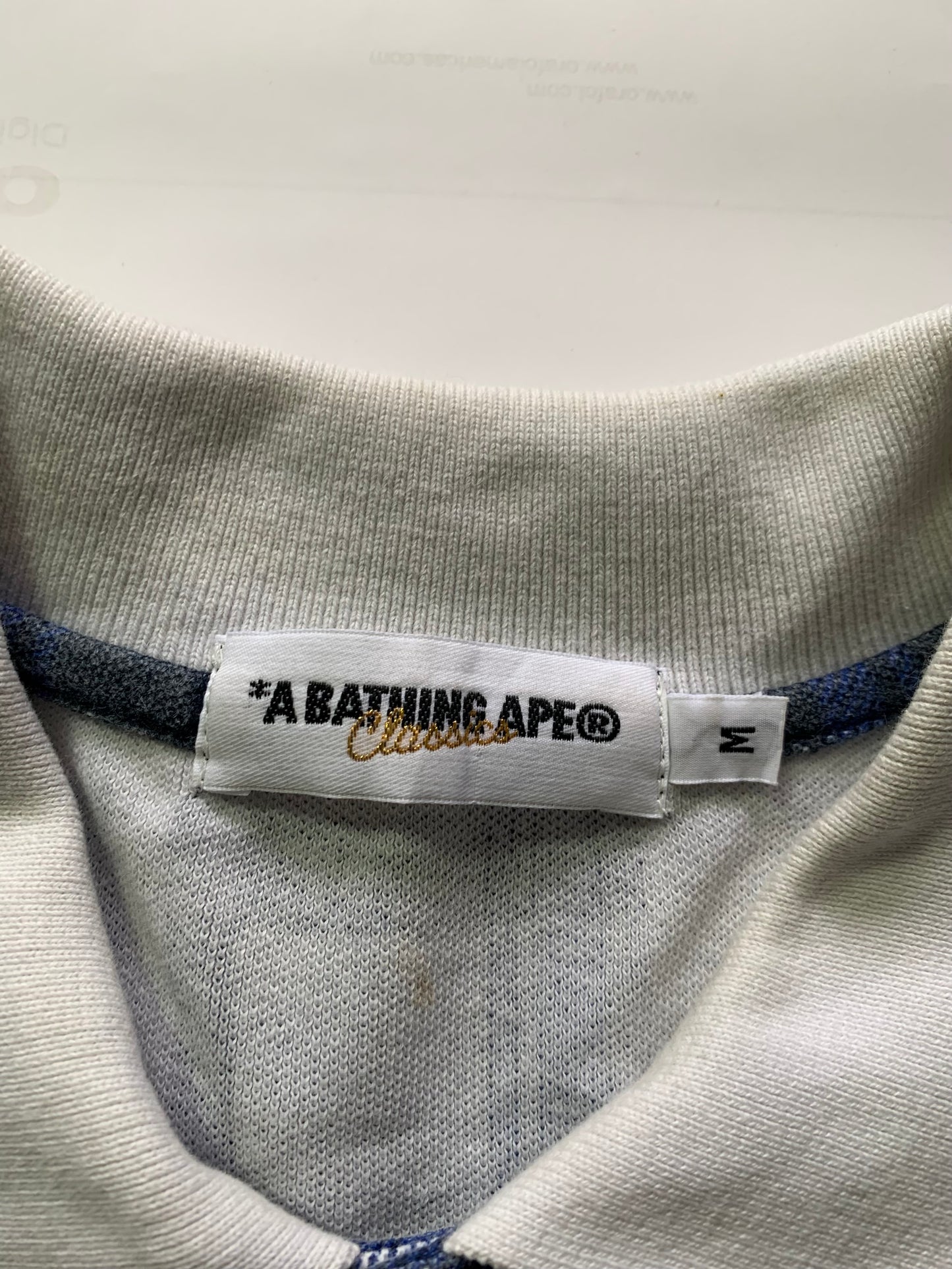 Vintage 2007 BAPE plaid polo T-shirt (M)