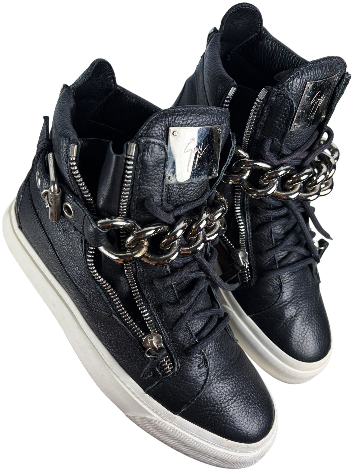 Giuseppe Zanotti 'London' chain high tops - eu 44 / us 11 / uk 10 - black