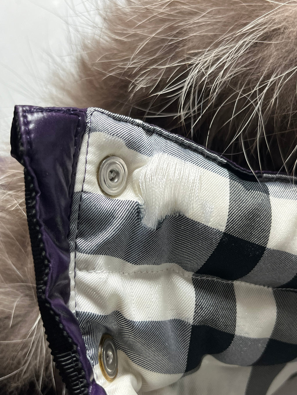 00’s BURBERRY made in Japan real fur down jacket (S/M) - purple