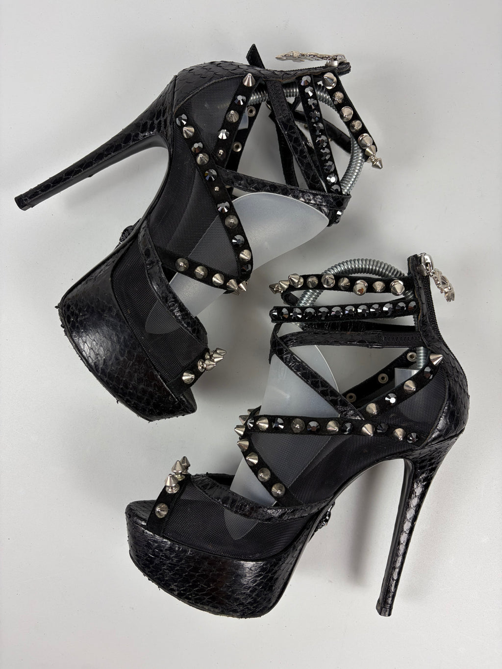 Philipp Plein heavily studded stiletto platform sandals - eu 36.5