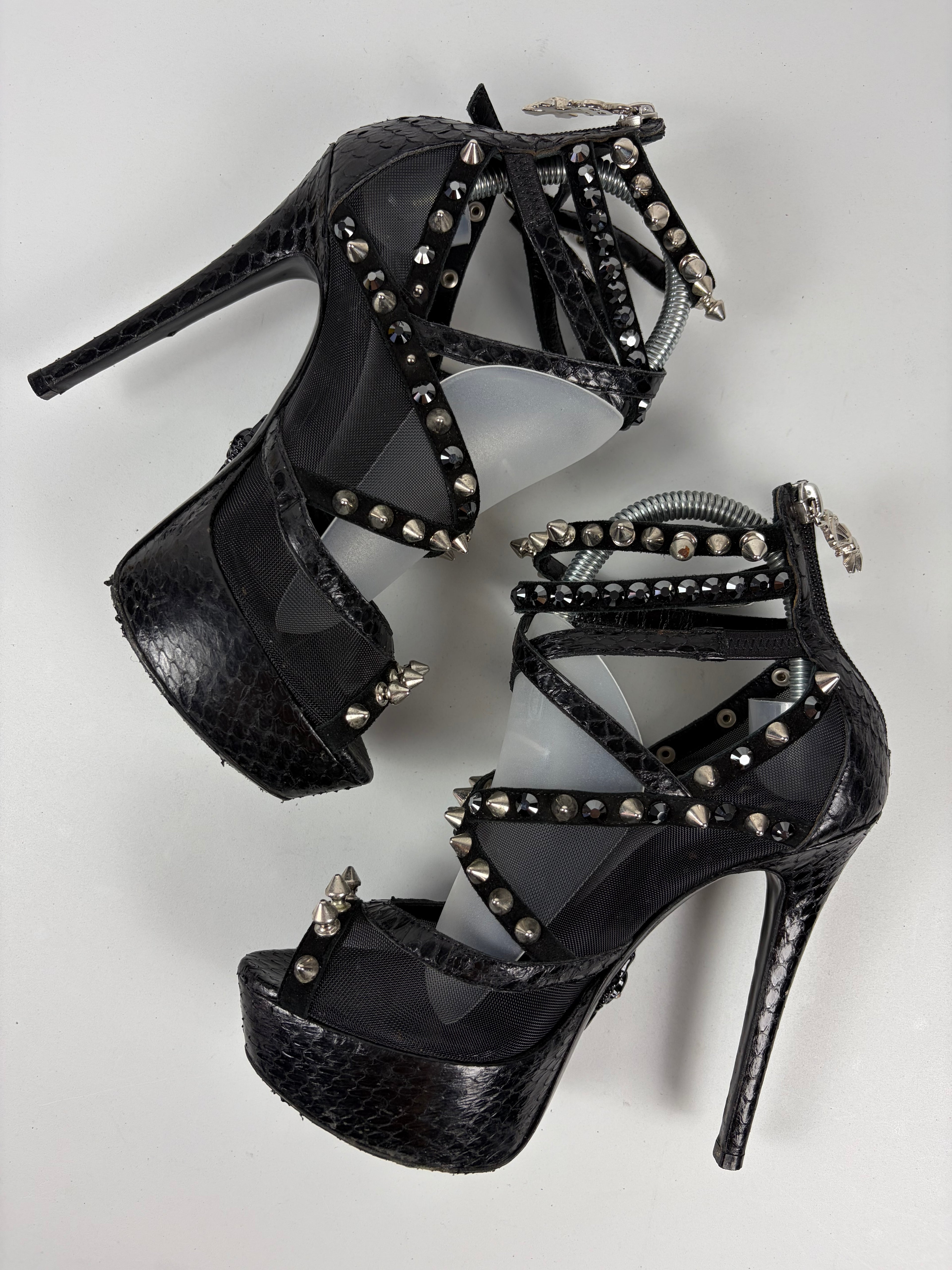 Philipp Plein heavily studded stiletto platform sandals - eu 36.5