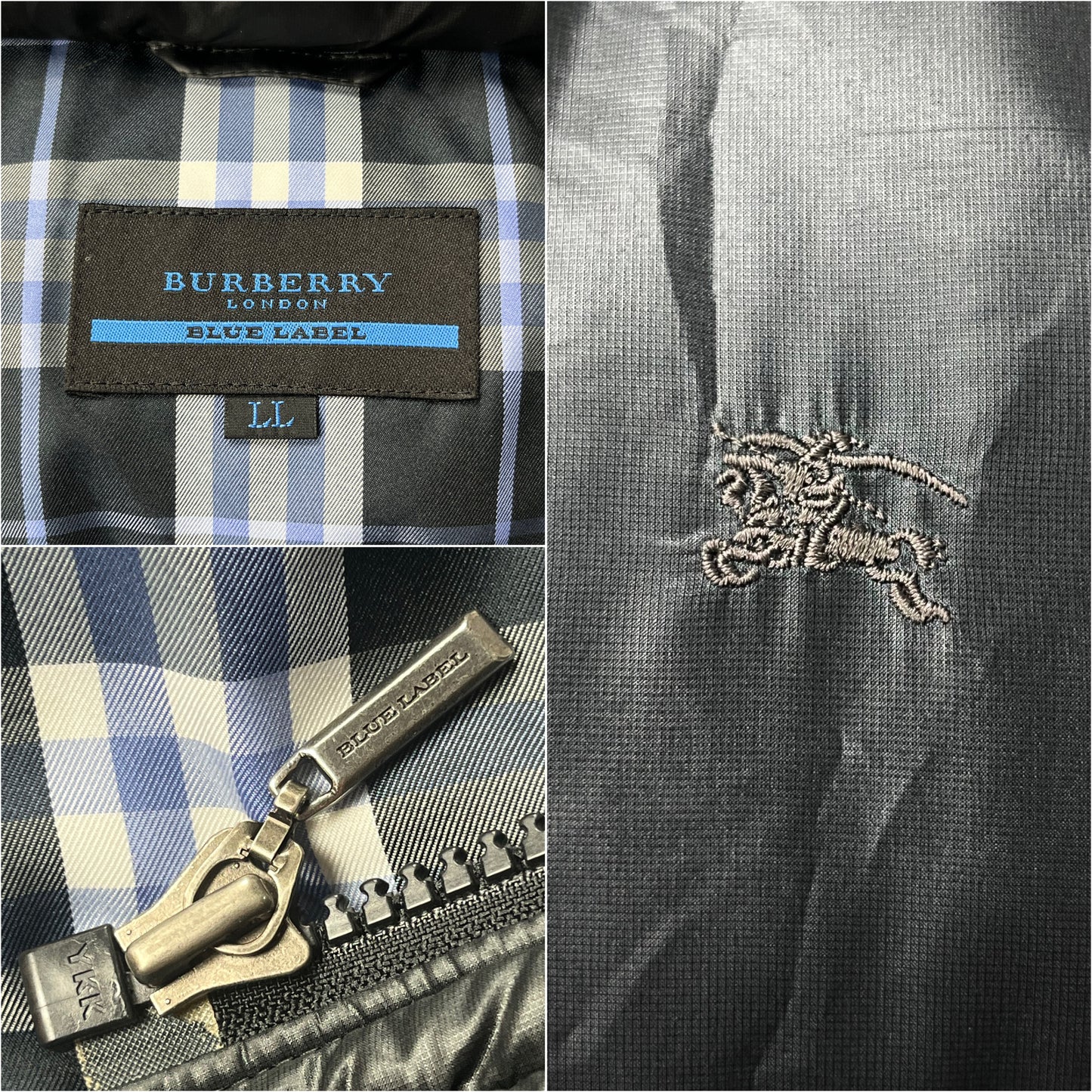 00’s BURBERRY made in Japan real fur down jacket (LL/XL) - black