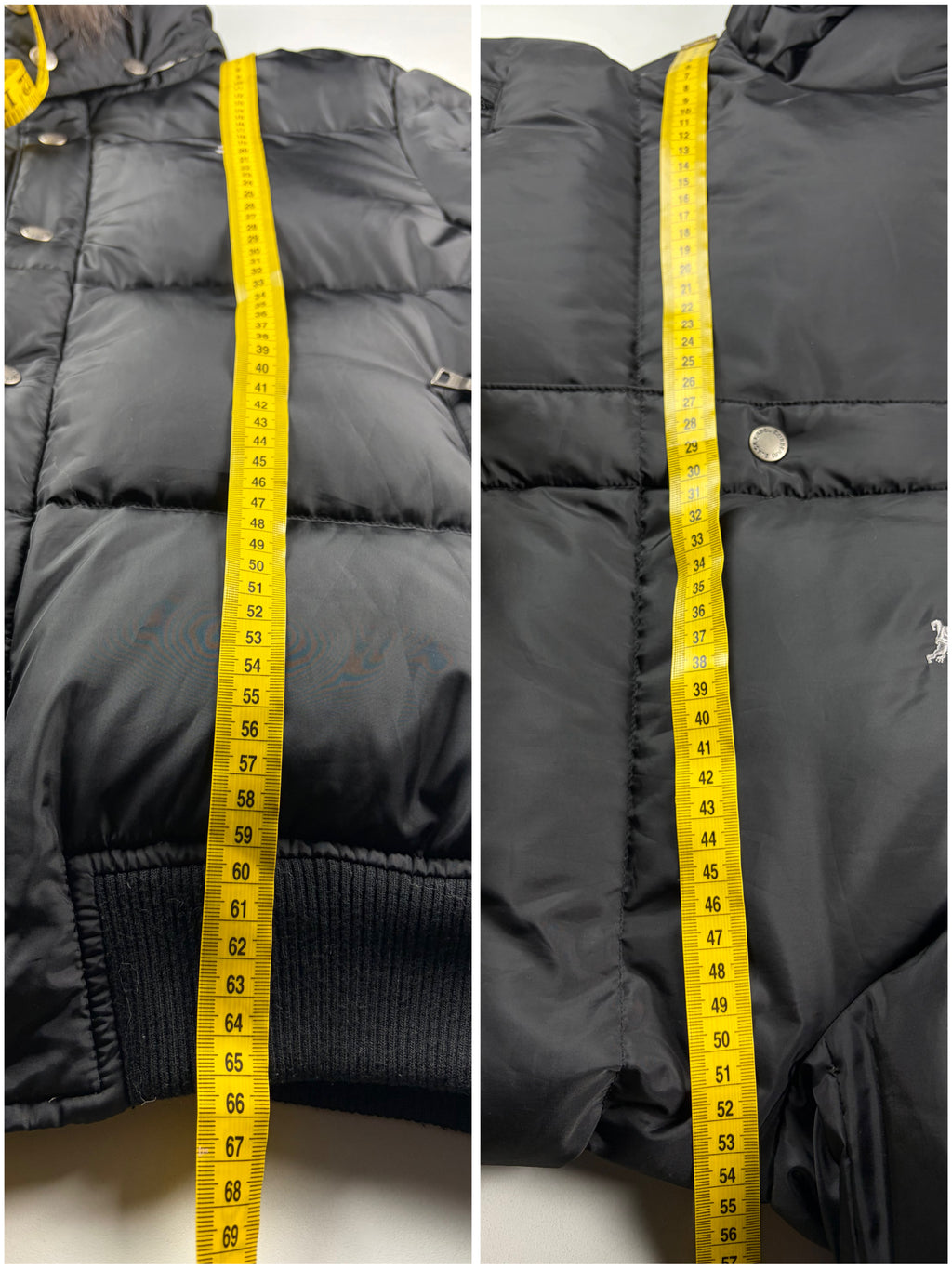 00’s BURBERRY Black Label real fur down jacket (S/M) - black