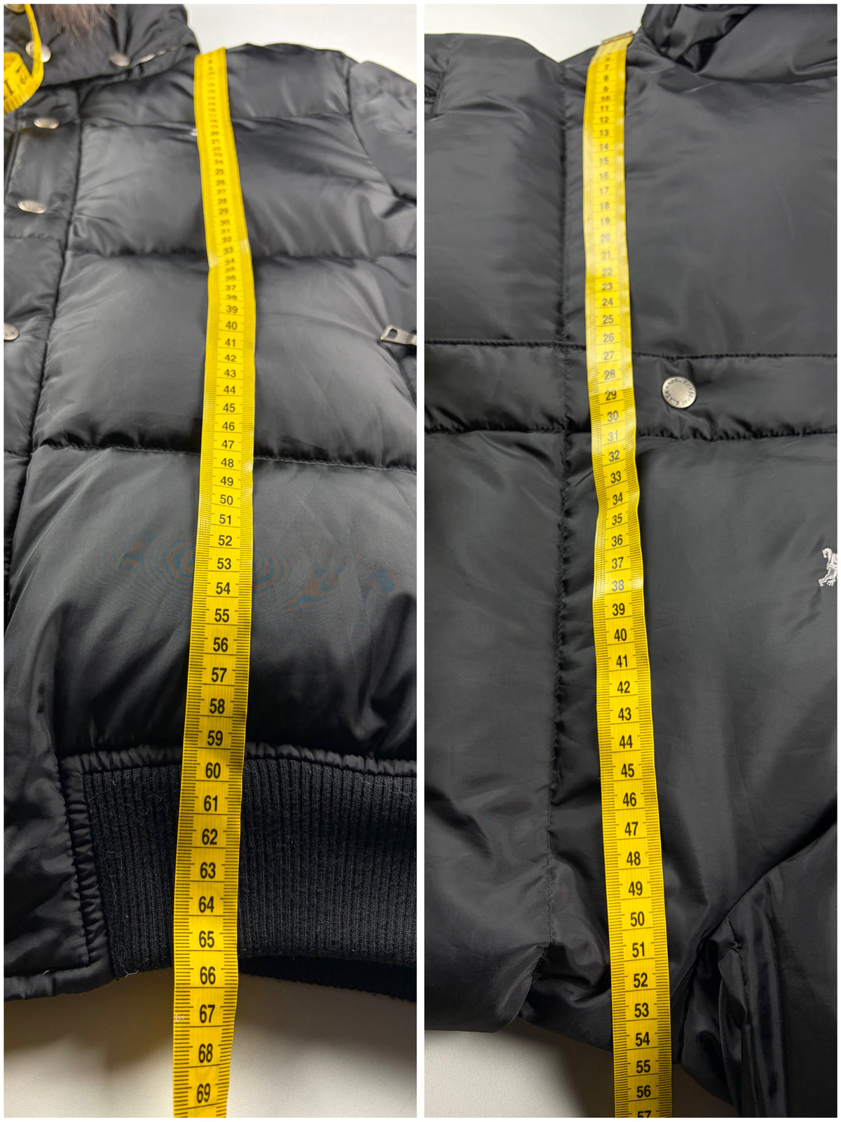 00’s BURBERRY Black Label real fur down jacket (S/M) - black