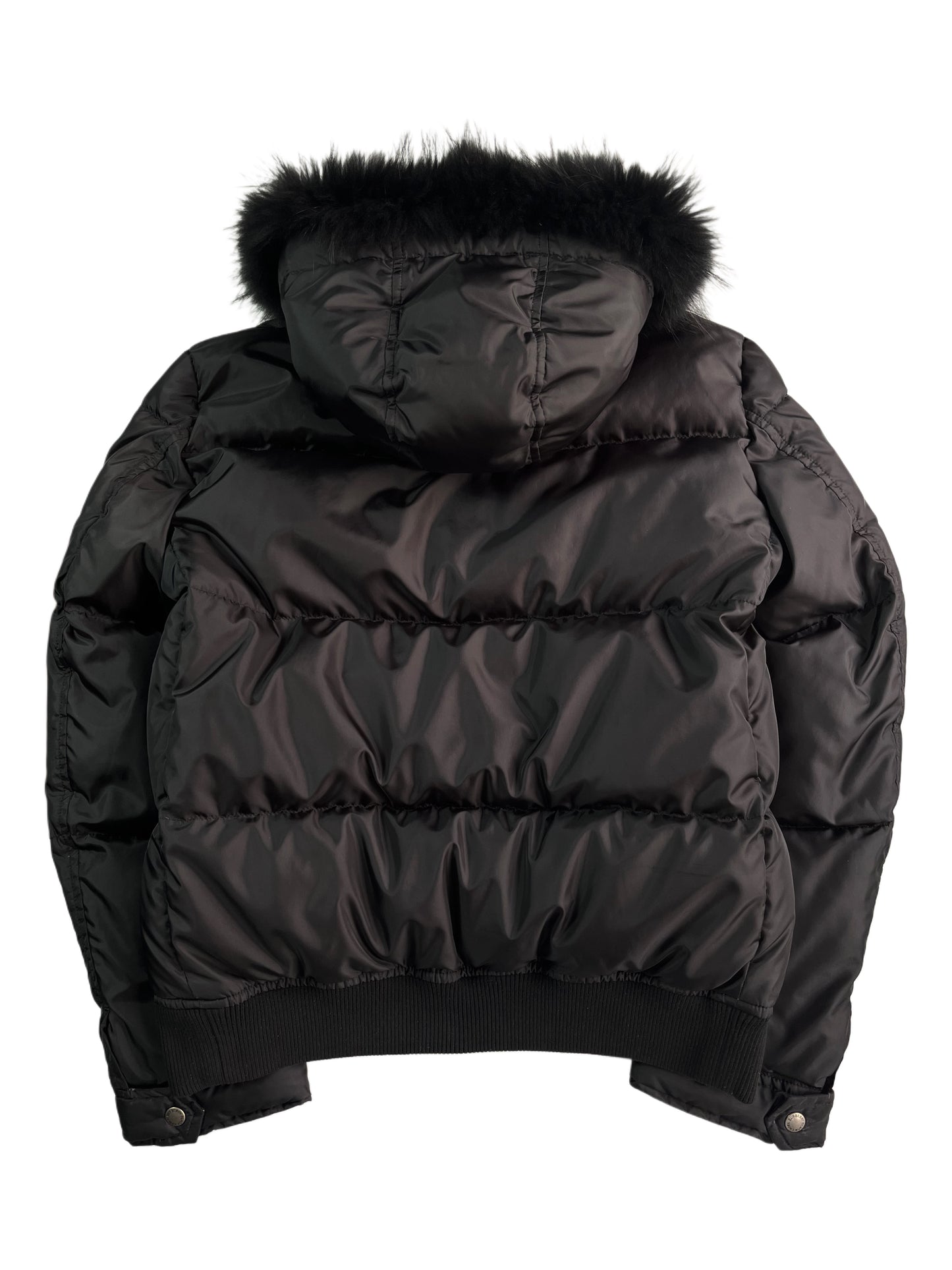 00’s BURBERRY made in Japan real fur down jacket (M/L) - black