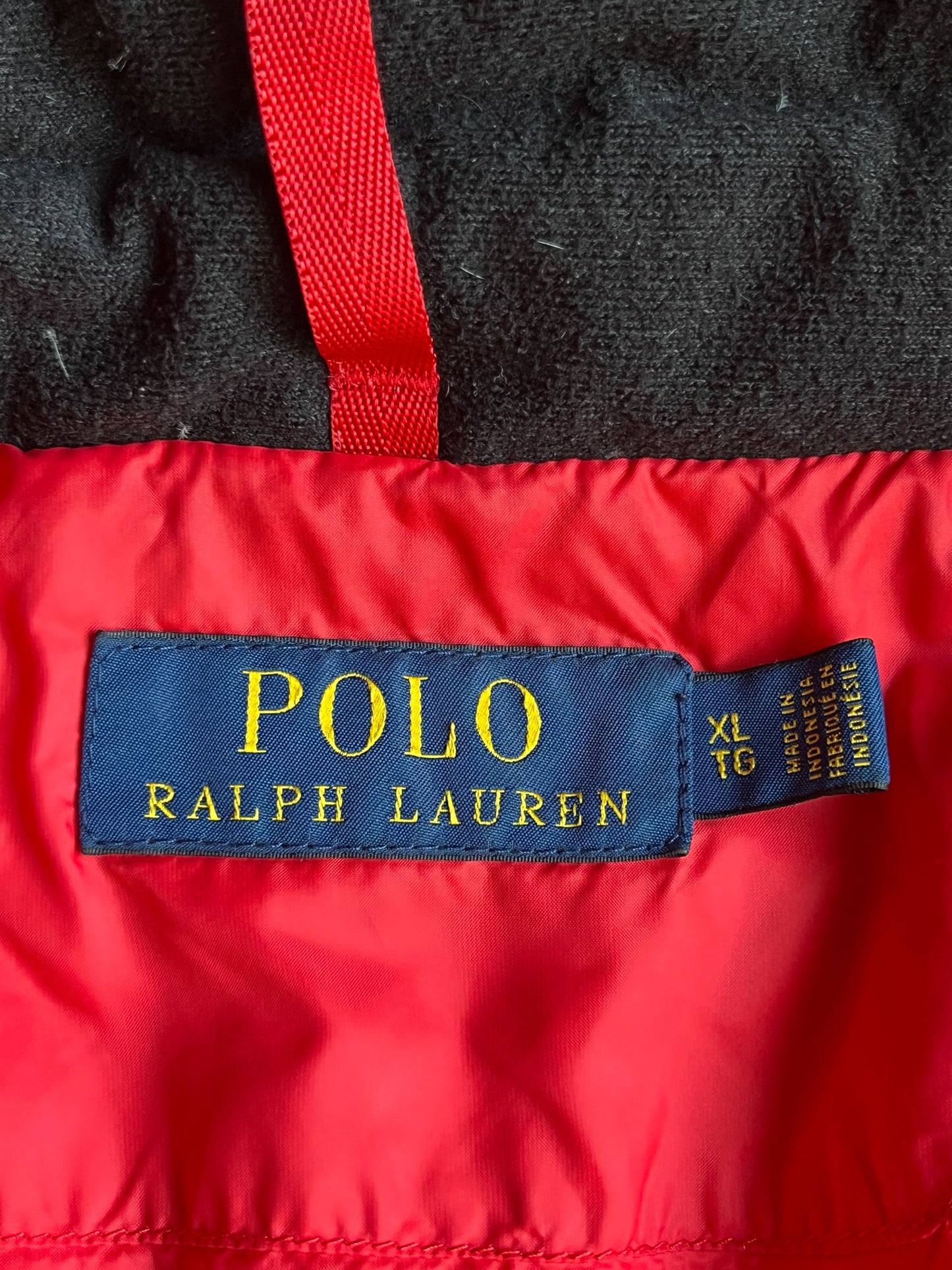 POLO RALPH LAUREN BIG PONY DOWN PUFFER JACKET (XL)-black