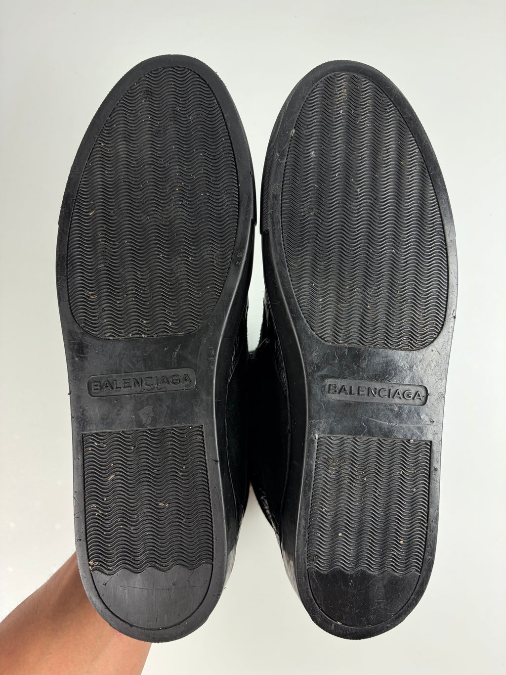Balenciaga crocodile-embossed leather high tops - eu 44 / us 11 - black