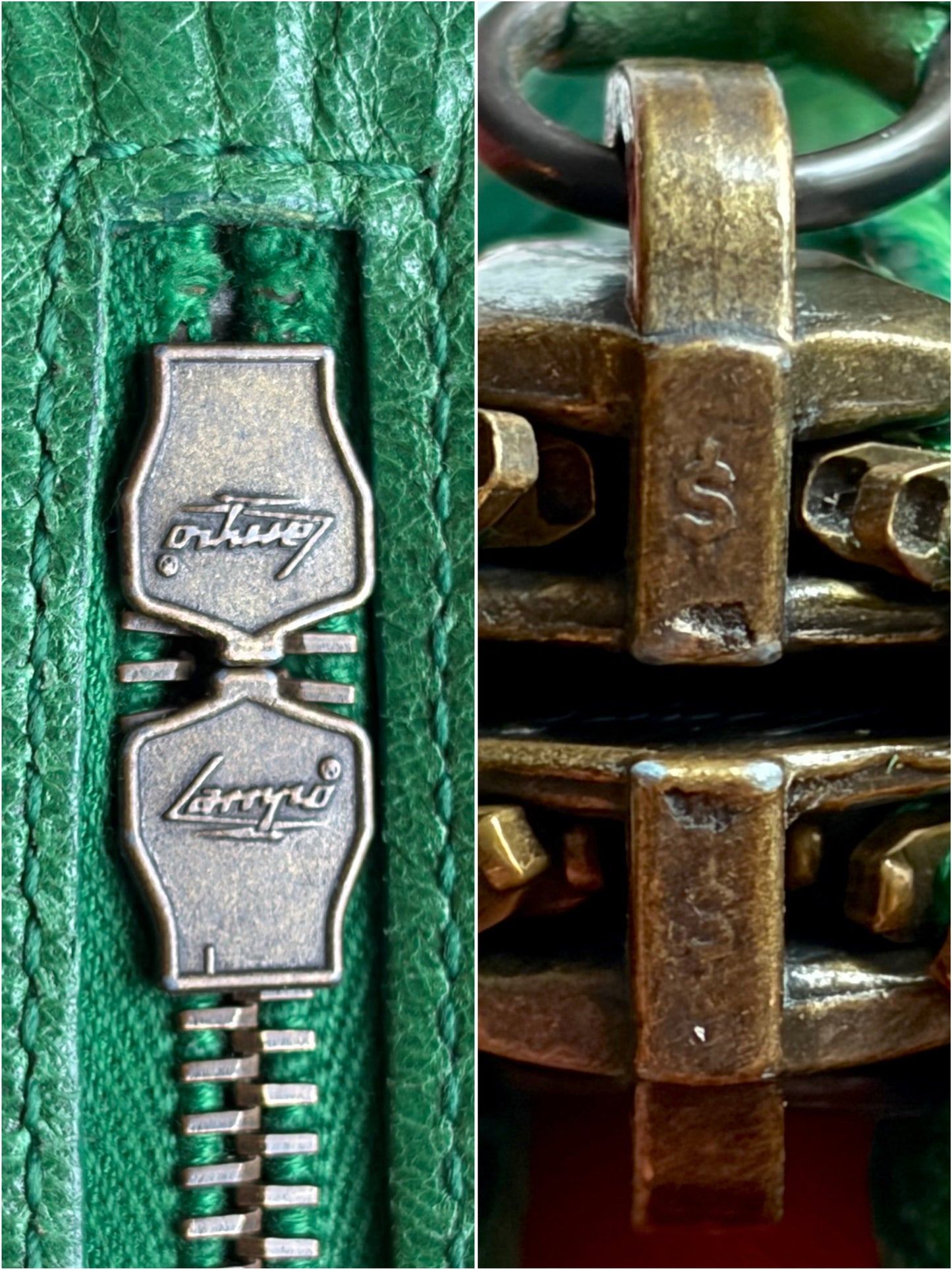 2009 BALENCIAGA Green Lambskin Motorcycle City Bag - green