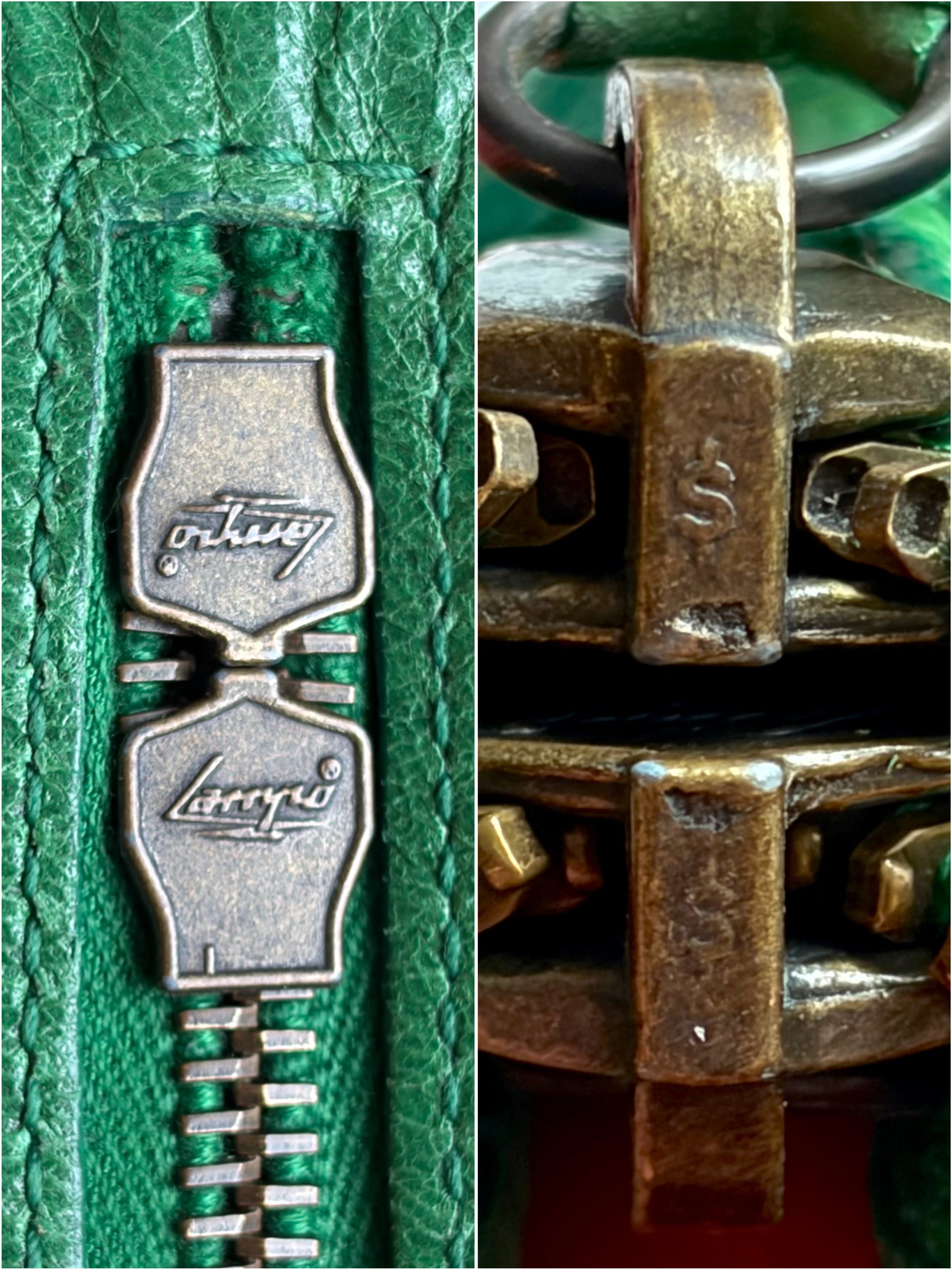 2009 BALENCIAGA Green Lambskin Motorcycle City Bag - green