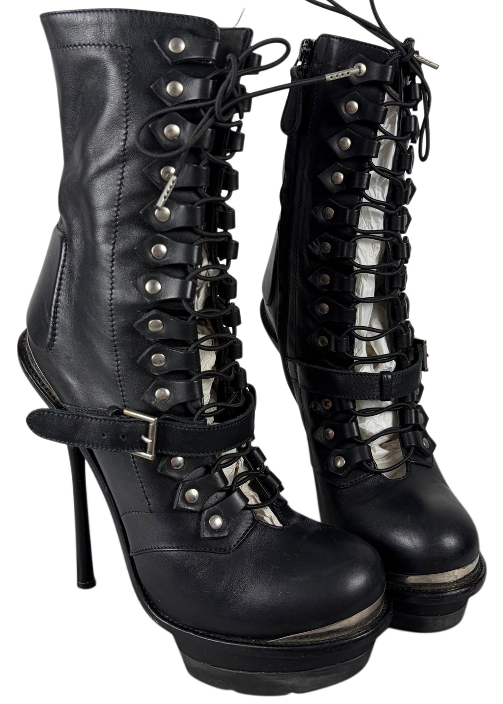 2011 runway collection Alexander McQueen stiletto ankle boots - eu 38 1/5 - black