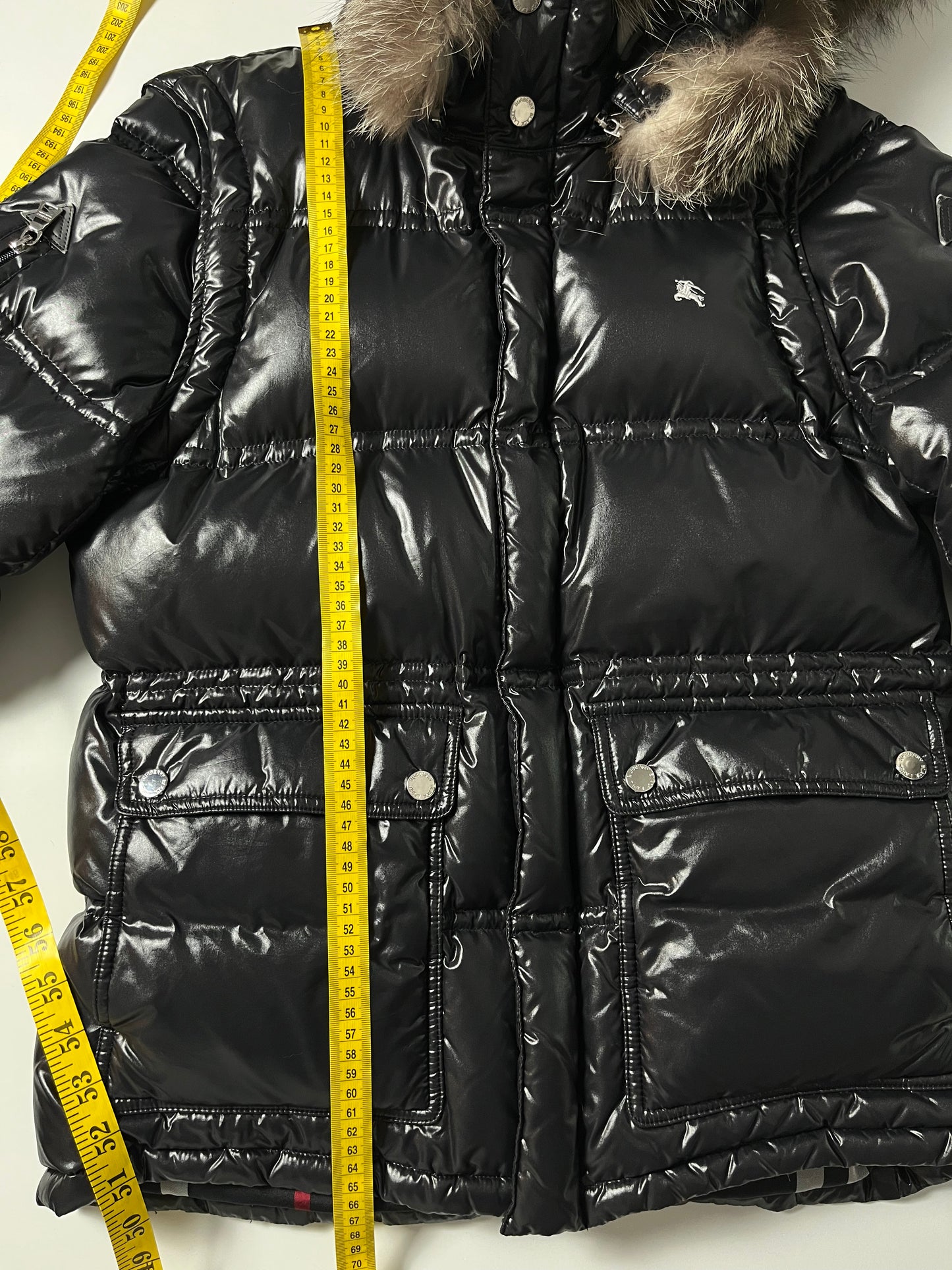 00’s BURBERRY made in Japan real fur down jacket (S/M) - black