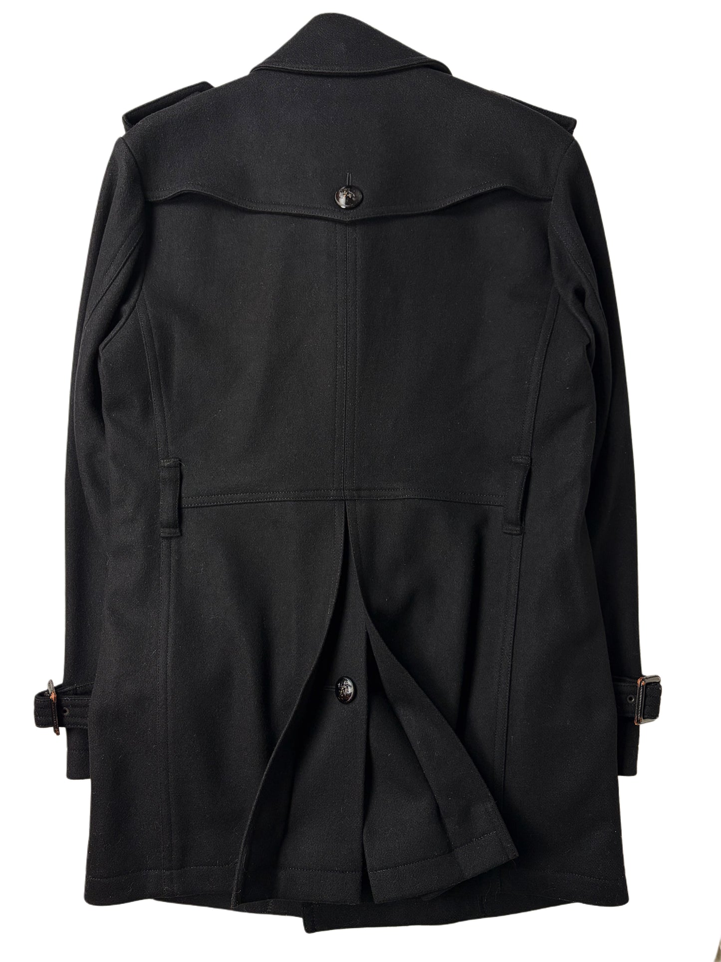 00’s Burberry Black Label Napoleon coat jacket - S/M - black