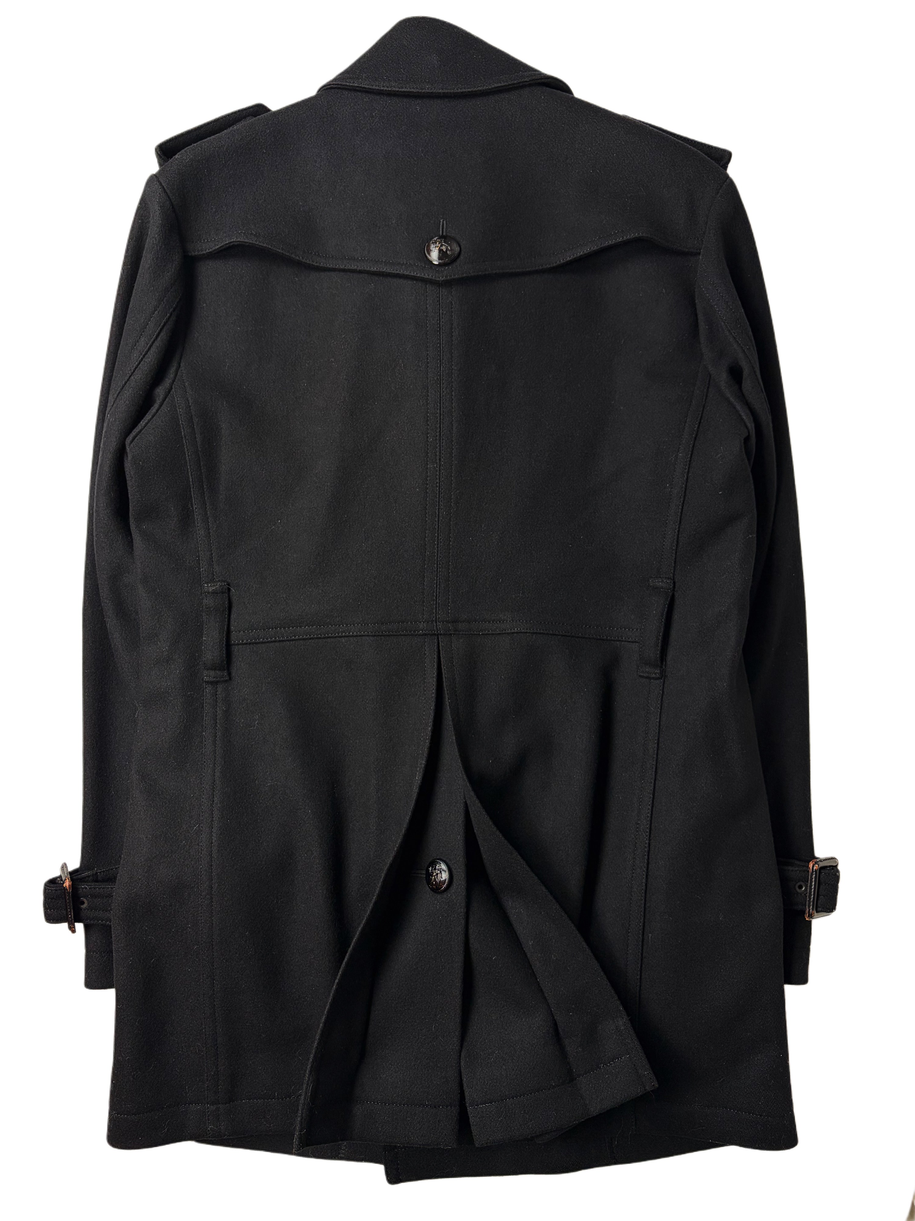 00’s Burberry Black Label Napoleon coat jacket - S/M - black