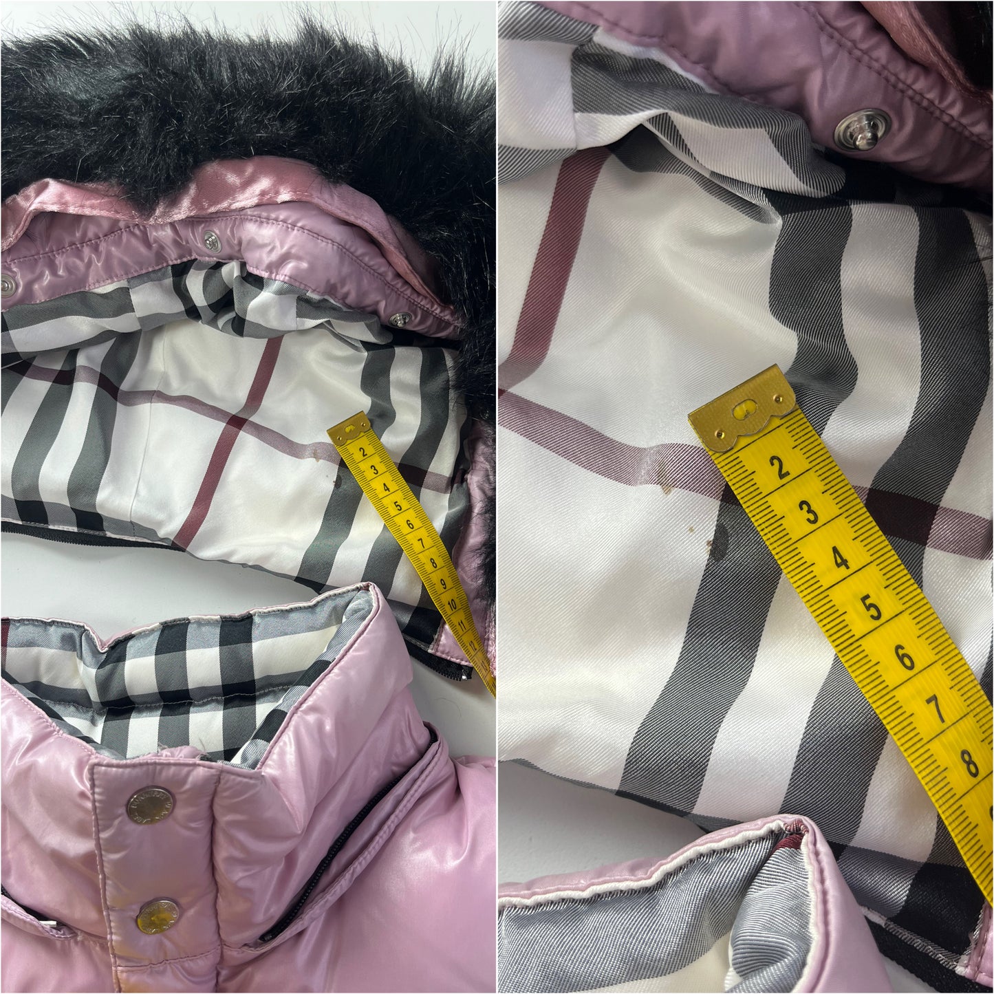 00’s BURBERRY made in Japan real fur down jacket (M/L) - pink