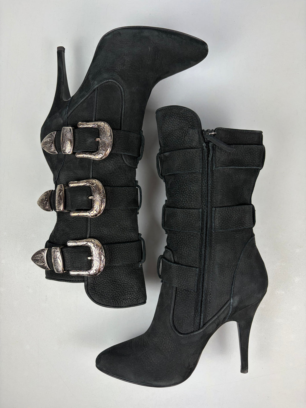 2009 BALMAIN x Giuseppe Zanotti multi-buckle boots - eu 37.5 / us 7.5 / uk 4.5