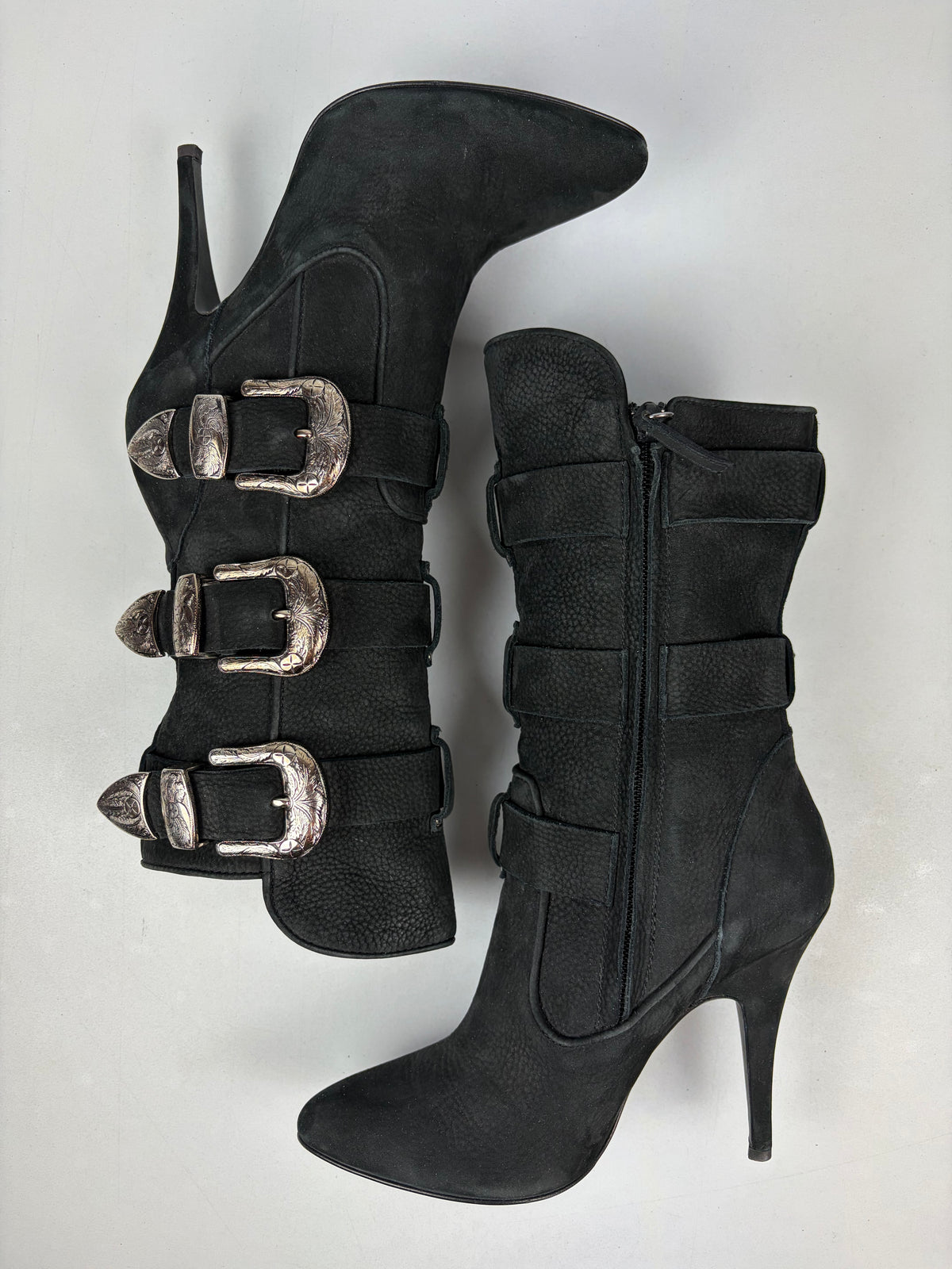 2009 BALMAIN x Giuseppe Zanotti multi-buckle boots - eu 37.5 / us 7.5 / uk 4.5