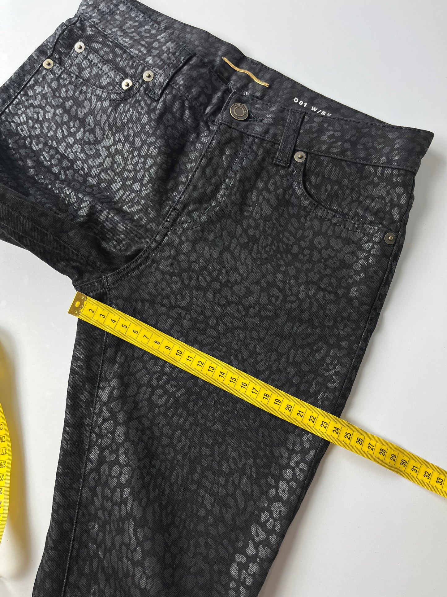 2014 Saint Laurent leopard print jeans (W25)