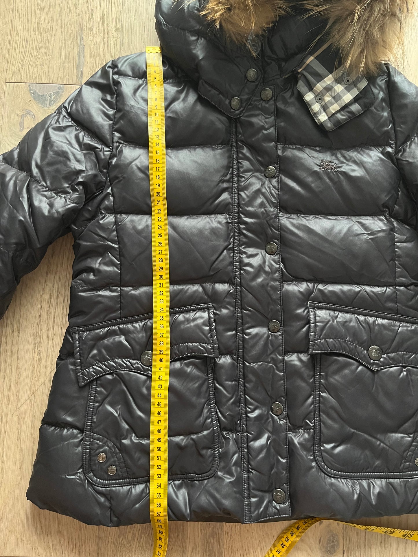 00’s BURBERRY made in Japan real fur down jacket (XS/S) women’s - black