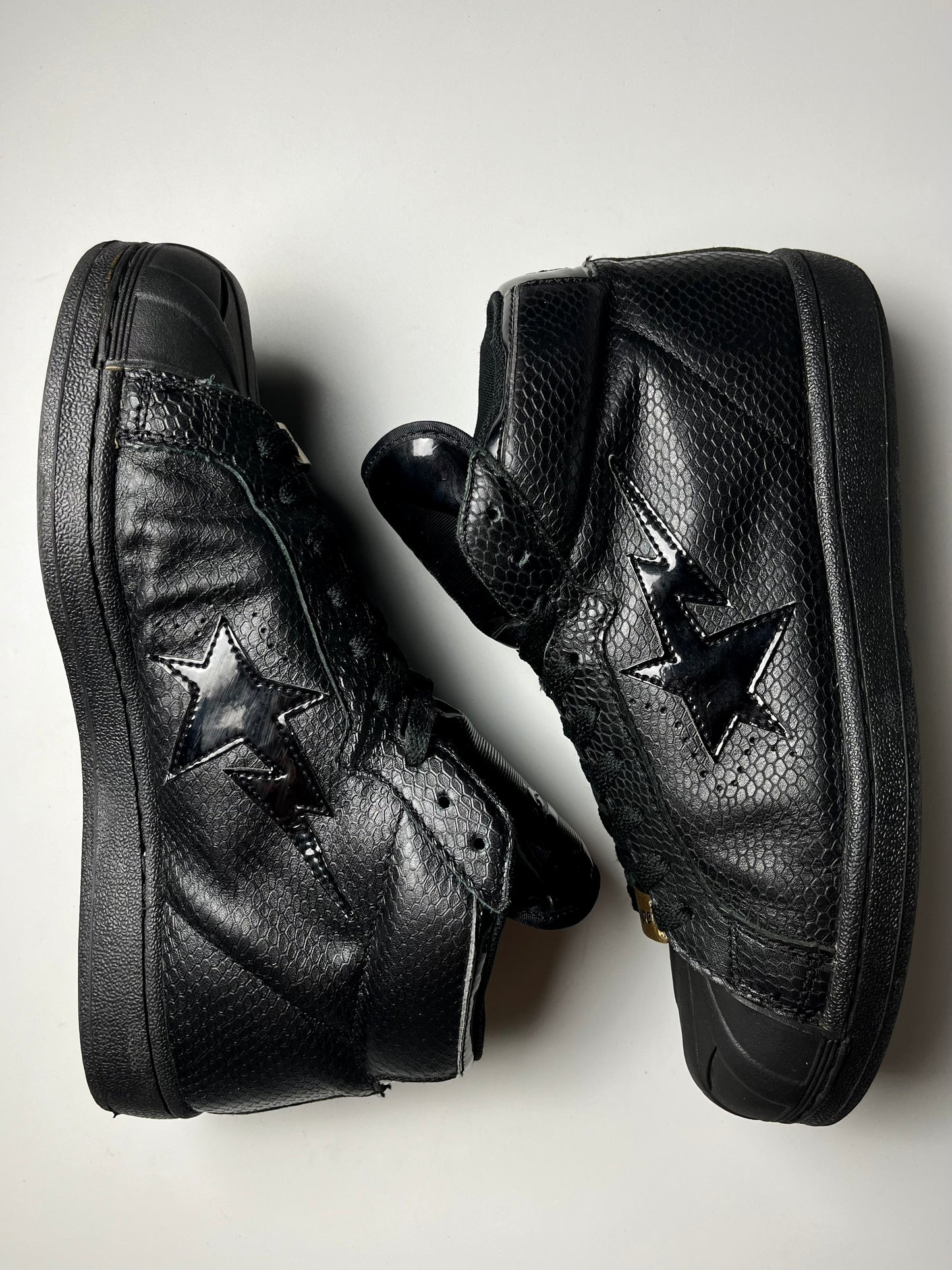 2012 BAPE high top snake skin sneakers - EU 42.5 / 43 - black