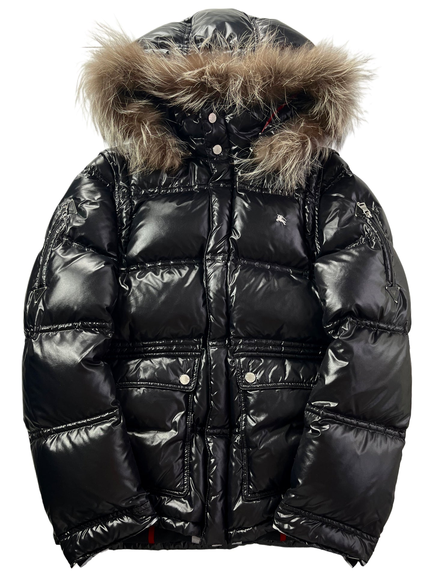 00’s BURBERRY made in Japan real fur down jacket (M/L) - black