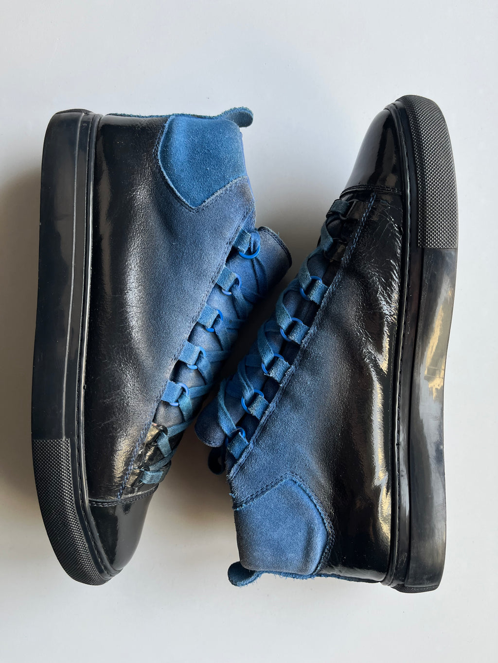 Balenciaga arena blue gradient high tops - eu 42 - blue