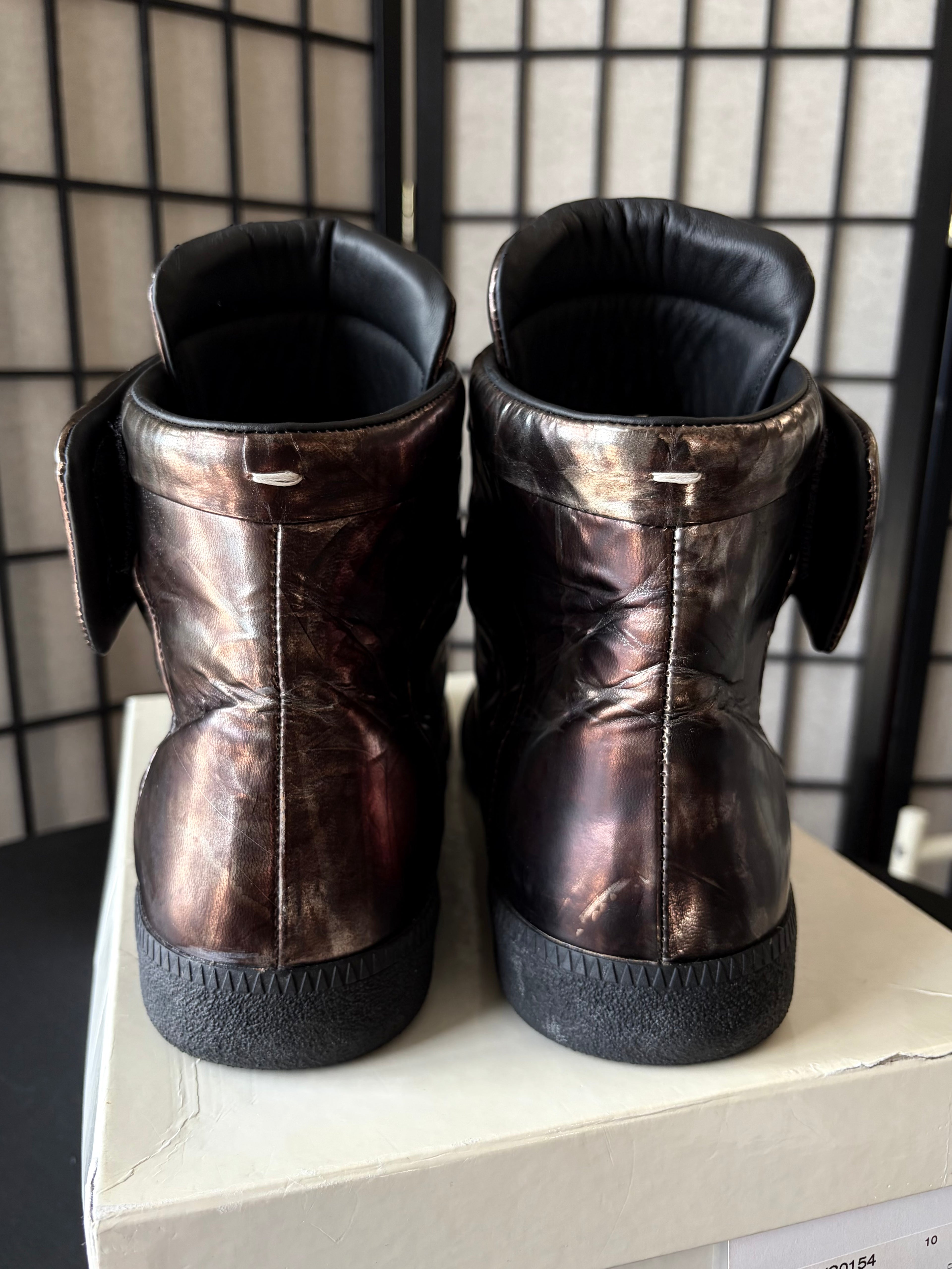 2016 Maison Margiela Future ‘Metallic Bronze’ high tops - eu 43 / us 10