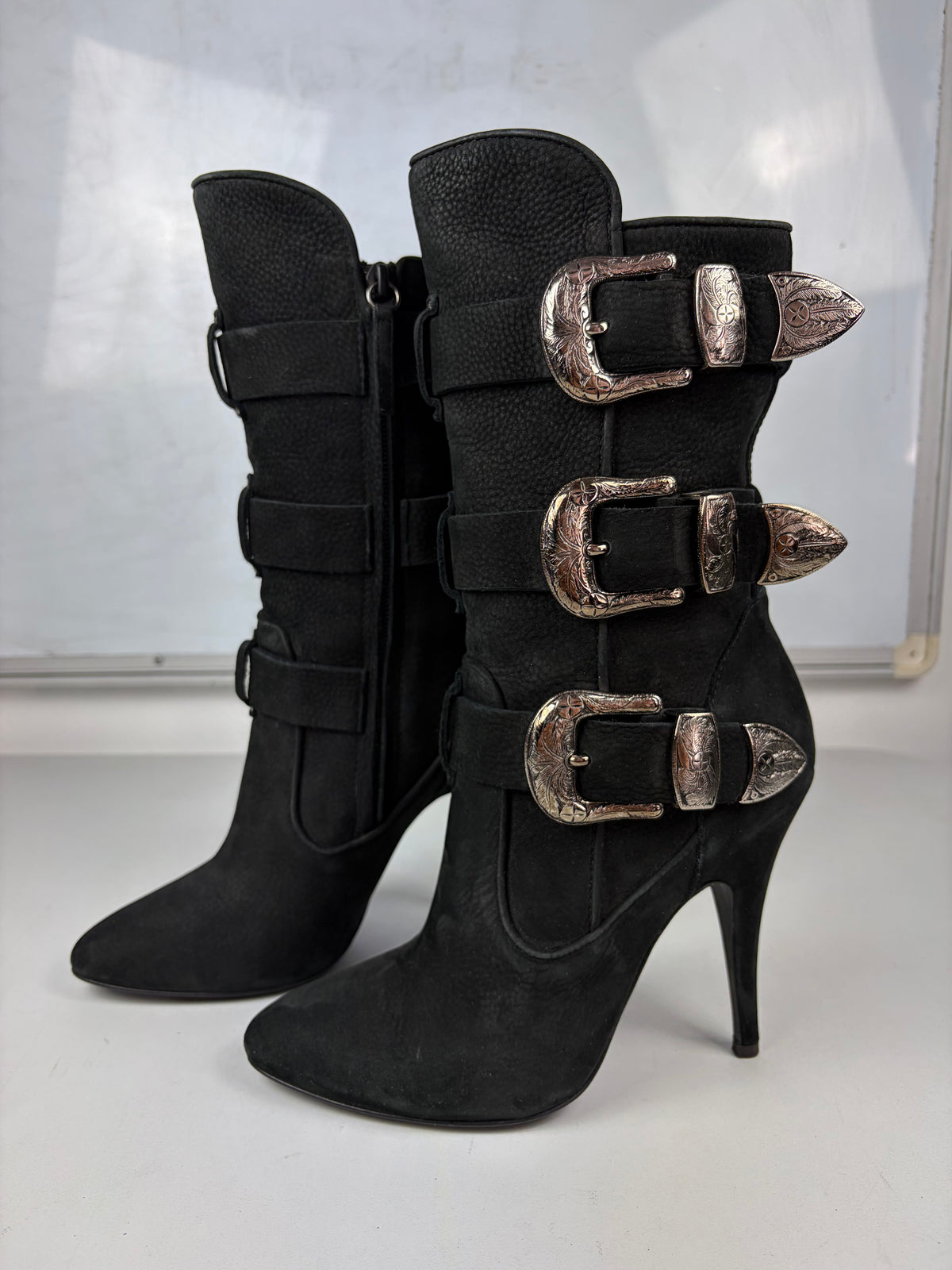 2009 BALMAIN x Giuseppe Zanotti multi-buckle boots - eu 37.5 / us 7.5 / uk 4.5