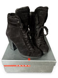00’s PRADA Sport suede & fur wedge boots - eu 39.5 / us 9.5 / uk 6.5 - black