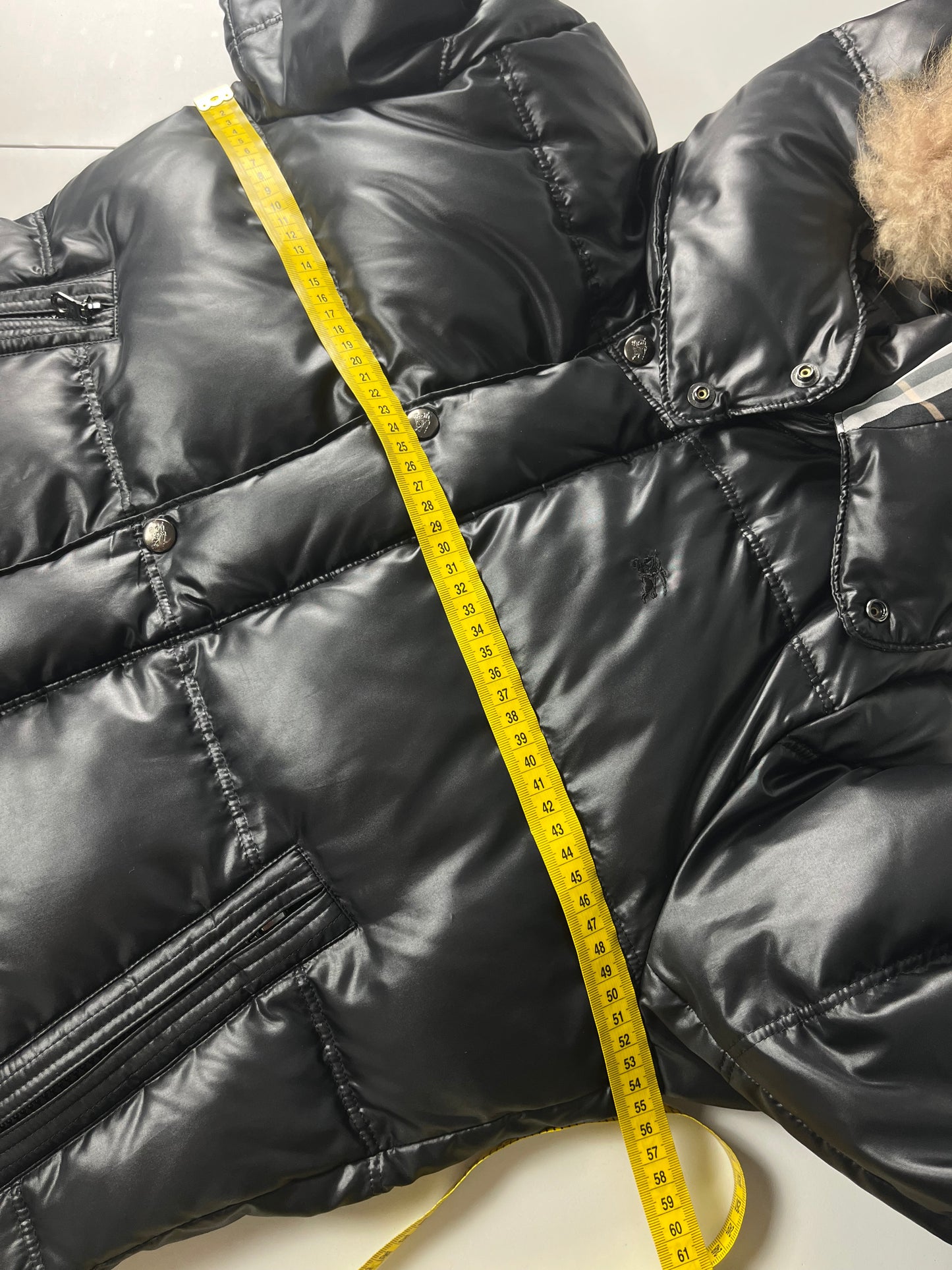 00’s BURBERRY made in Japan real fur down jacket (XS/S) - black