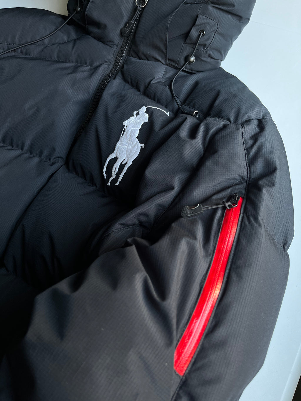 POLO RALPH LAUREN BIG PONY DOWN PUFFER JACKET (XL)-black