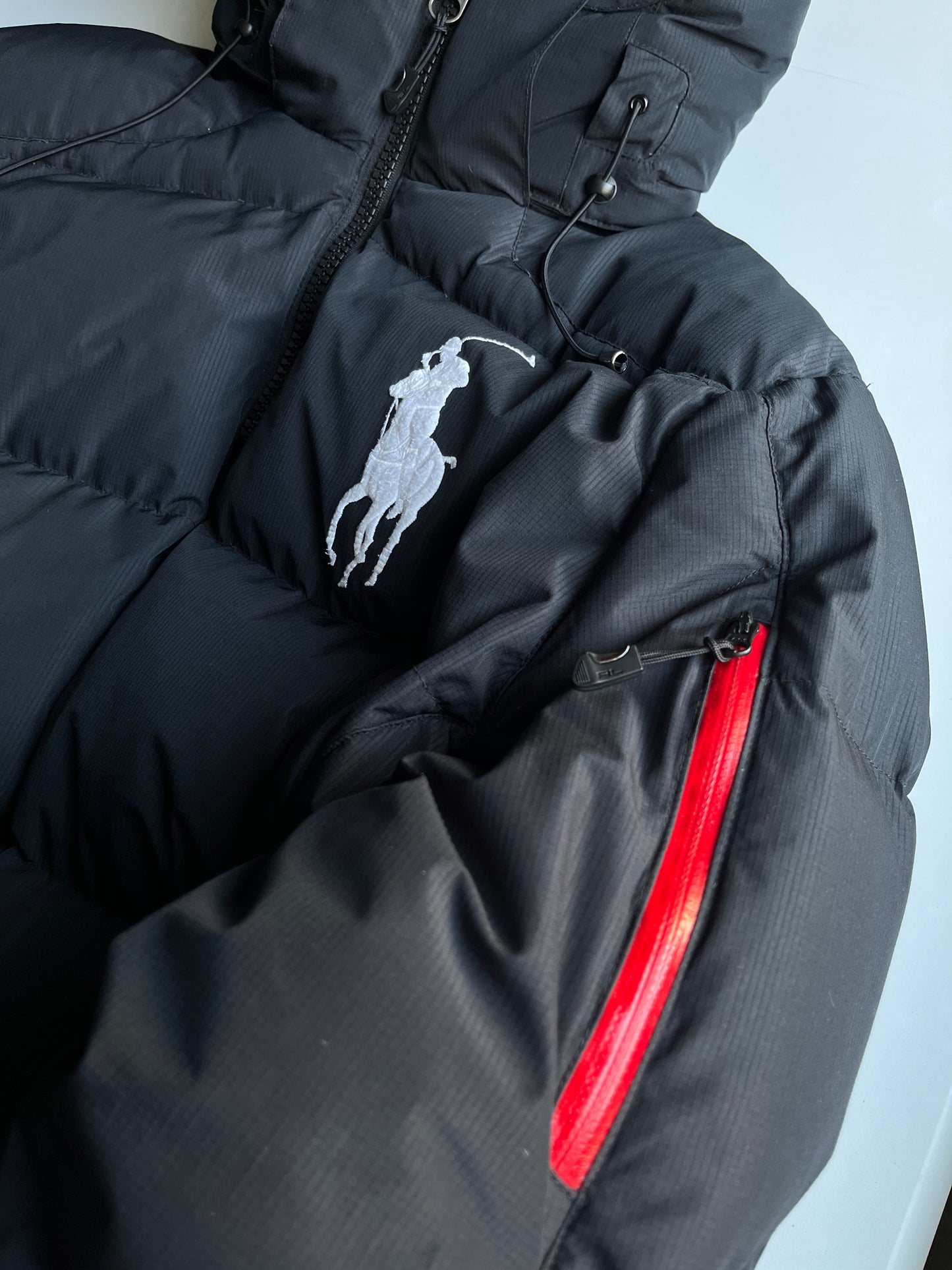 POLO RALPH LAUREN BIG PONY DOWN PUFFER JACKET (XL)-black