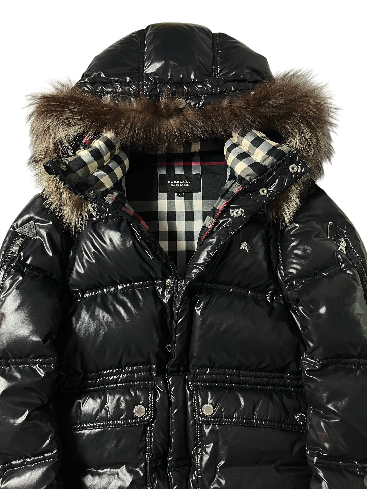 00’s BURBERRY made in Japan real fur down jacket (S/M) - black