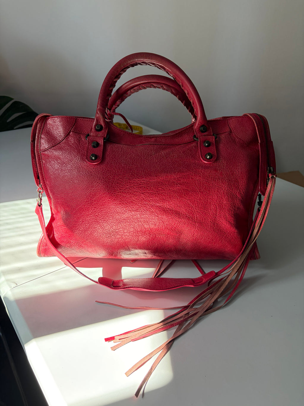 2012 BALENCIAGA
Rose Jaipur Lambskin Leather Motorcycle City Bag