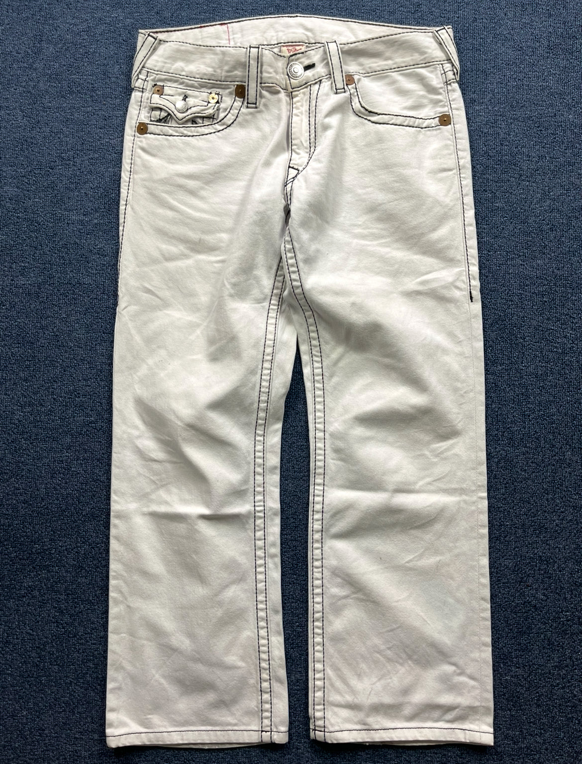 TRUE RELIGION RAINBOW RICKY white jeans (34)