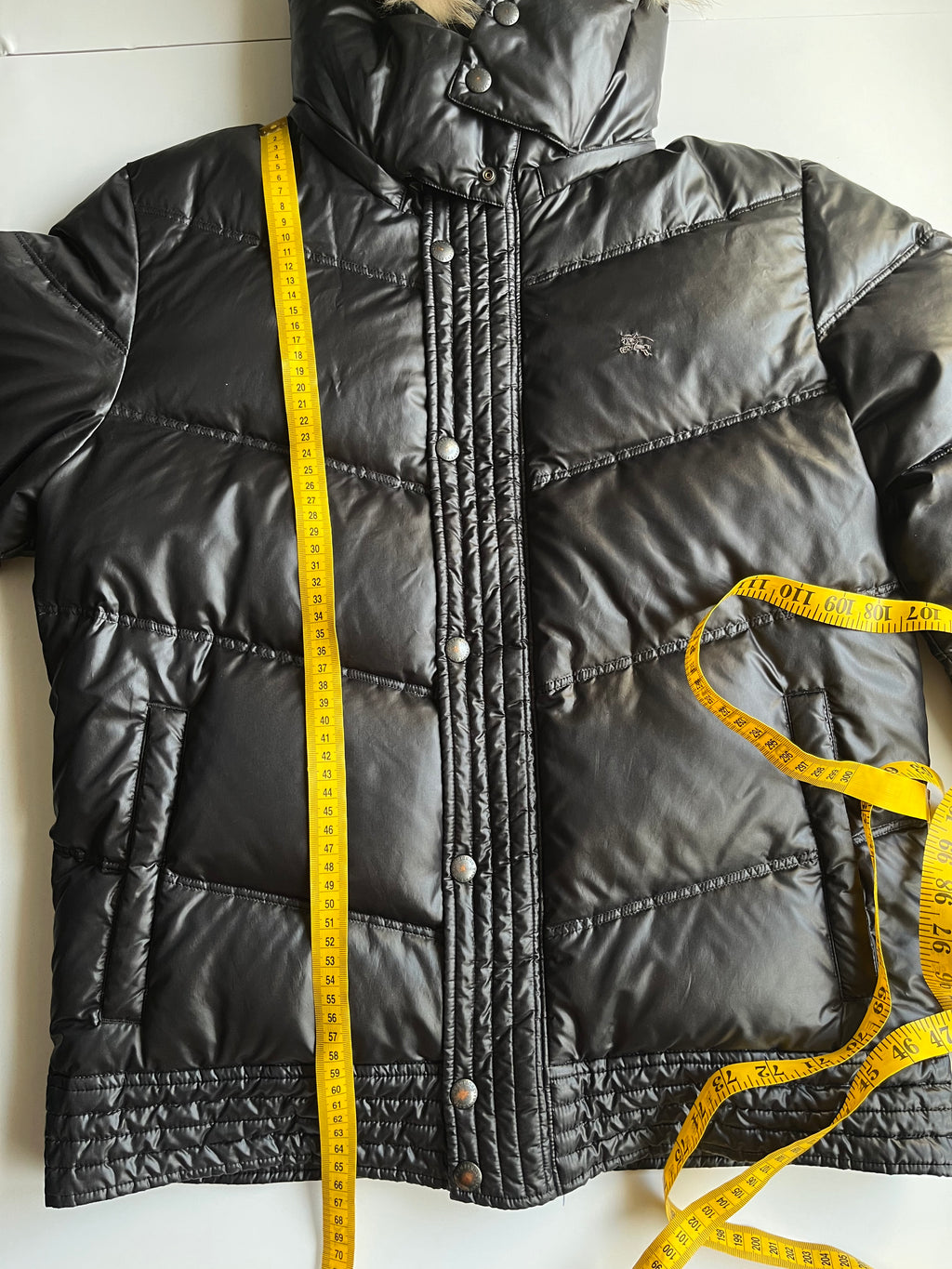 00’s BURBERRY made in Japan real fur down jacket (S/M) - black
