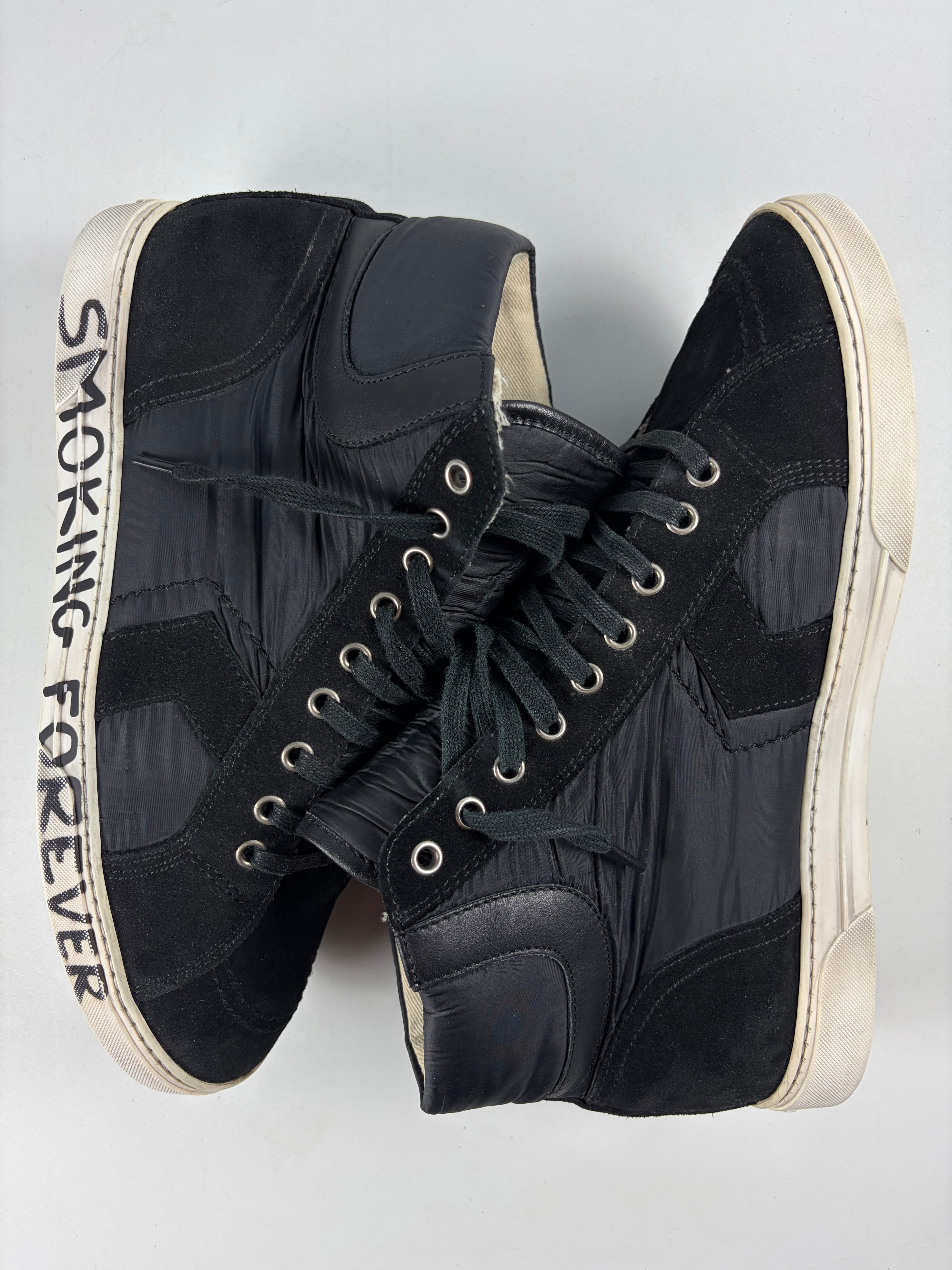 Saint Laurent ‘Smoking Forever’ high tops - eu 43 / us 10 - black