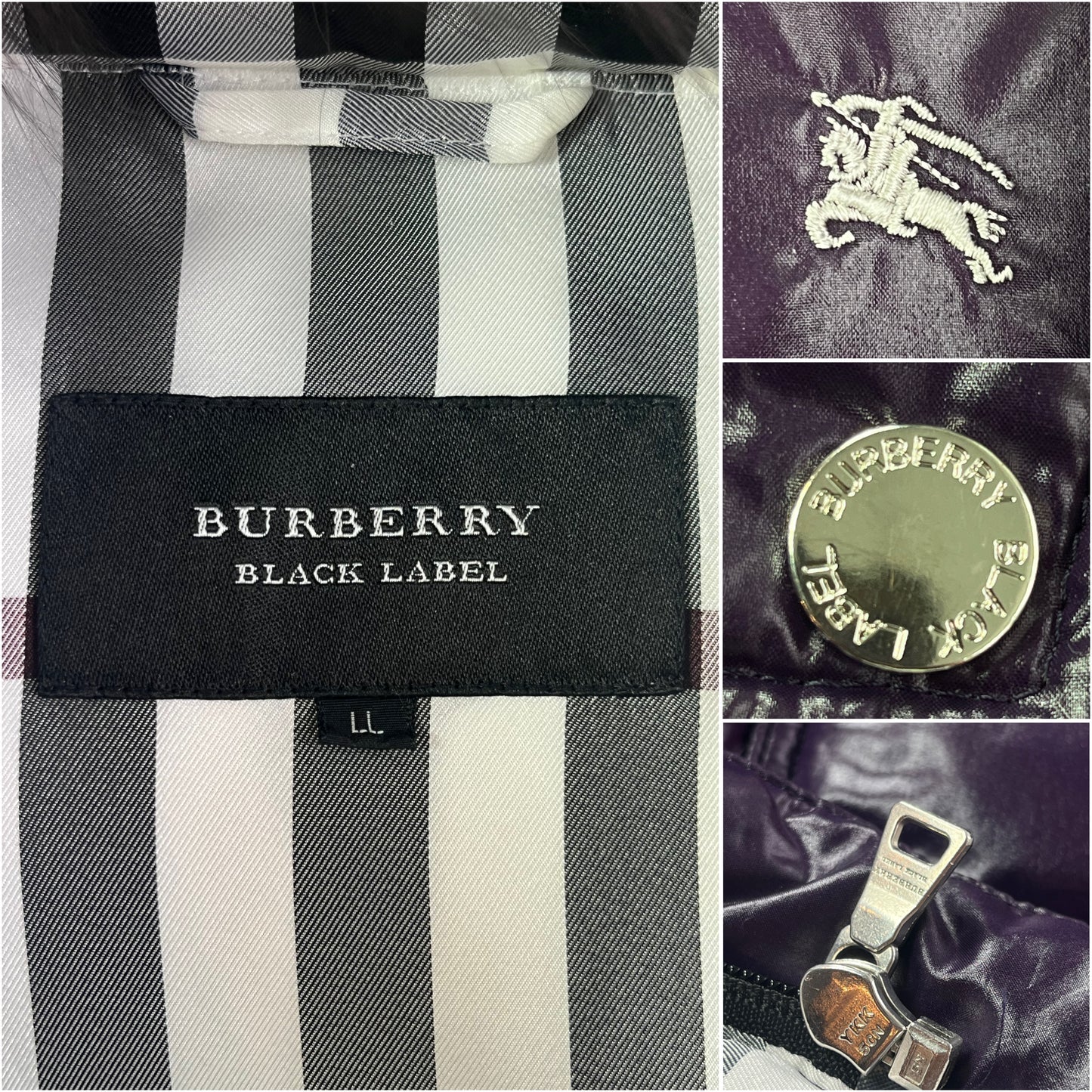 00’s BURBERRY made in Japan real fur down jacket (L/LL) - purple