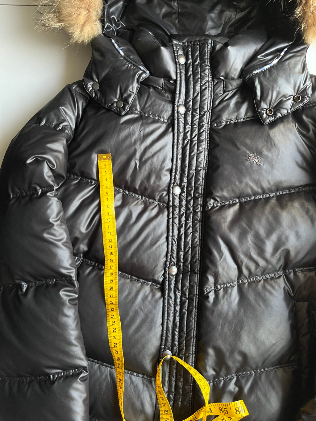 00’s BURBERRY made in Japan real fur down jacket (S/M) - black
