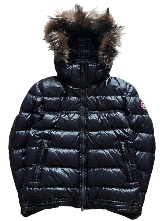 00’s BURBERRY made in Japan real fur down jacket (L/LL) - black