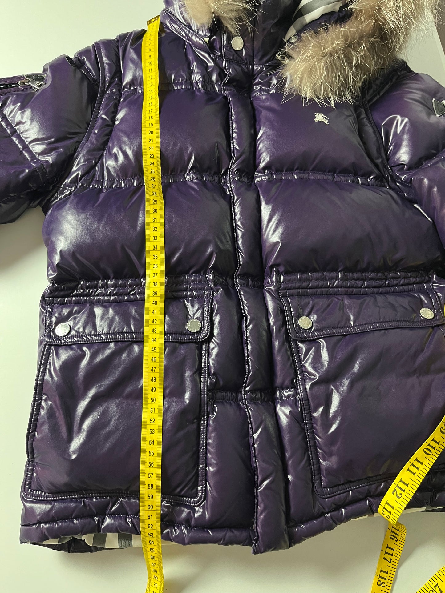 00’s BURBERRY made in Japan real fur down jacket (S/M) - purple